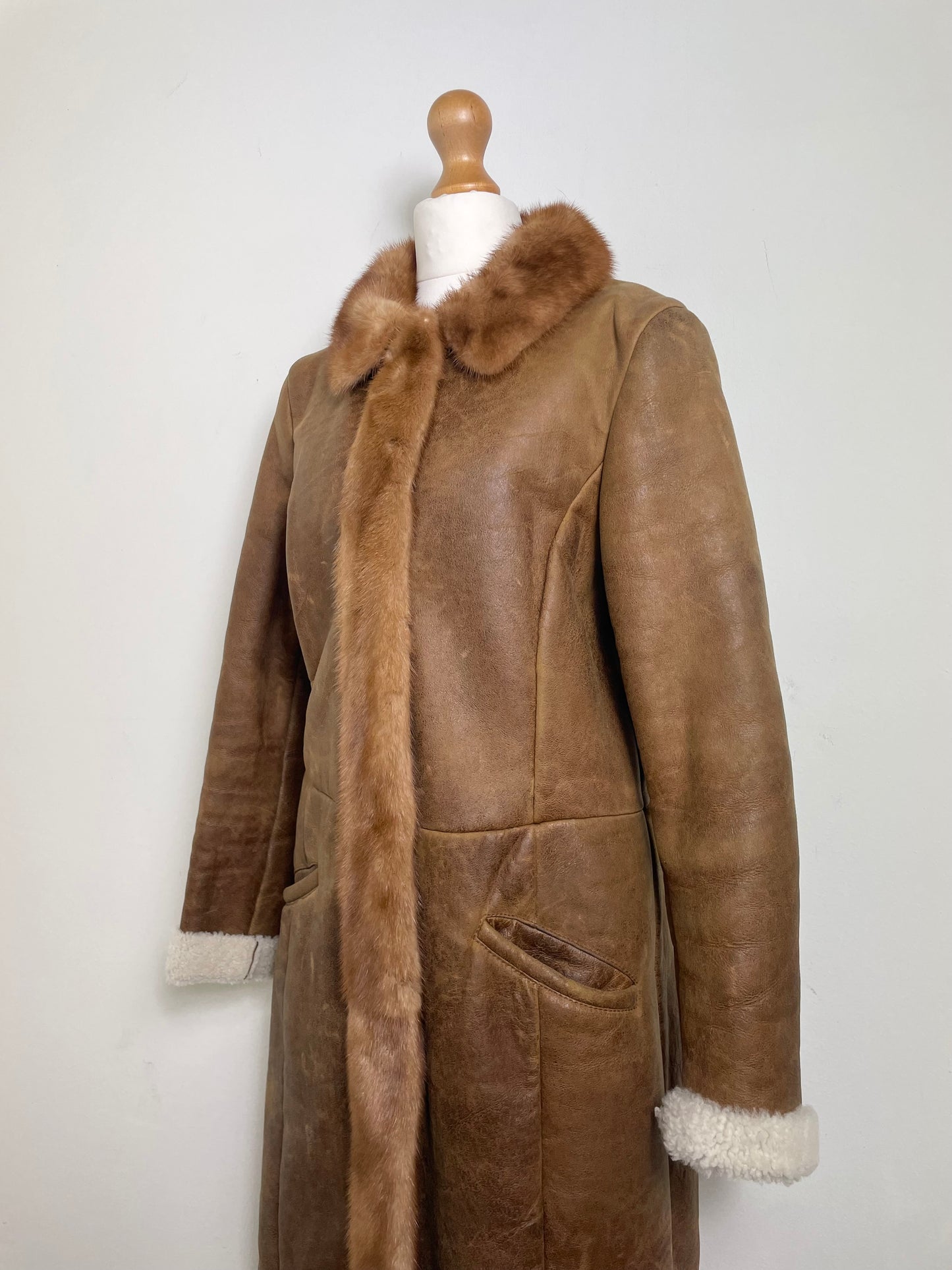 Prada Fall 2004 Vintage Sheepskin Coat with Mink Fur Trims