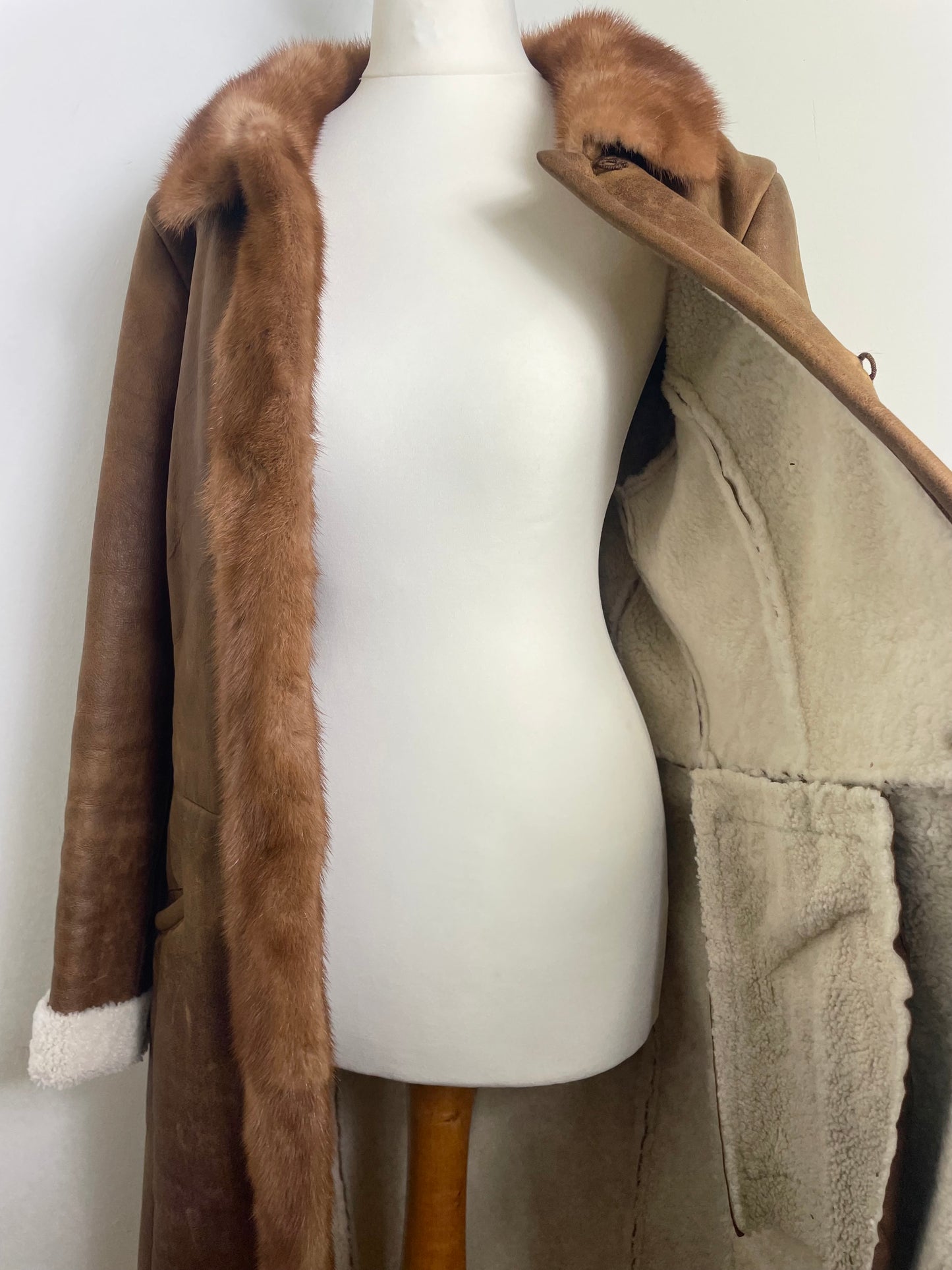 Prada Fall 2004 Vintage Sheepskin Coat with Mink Fur Trims