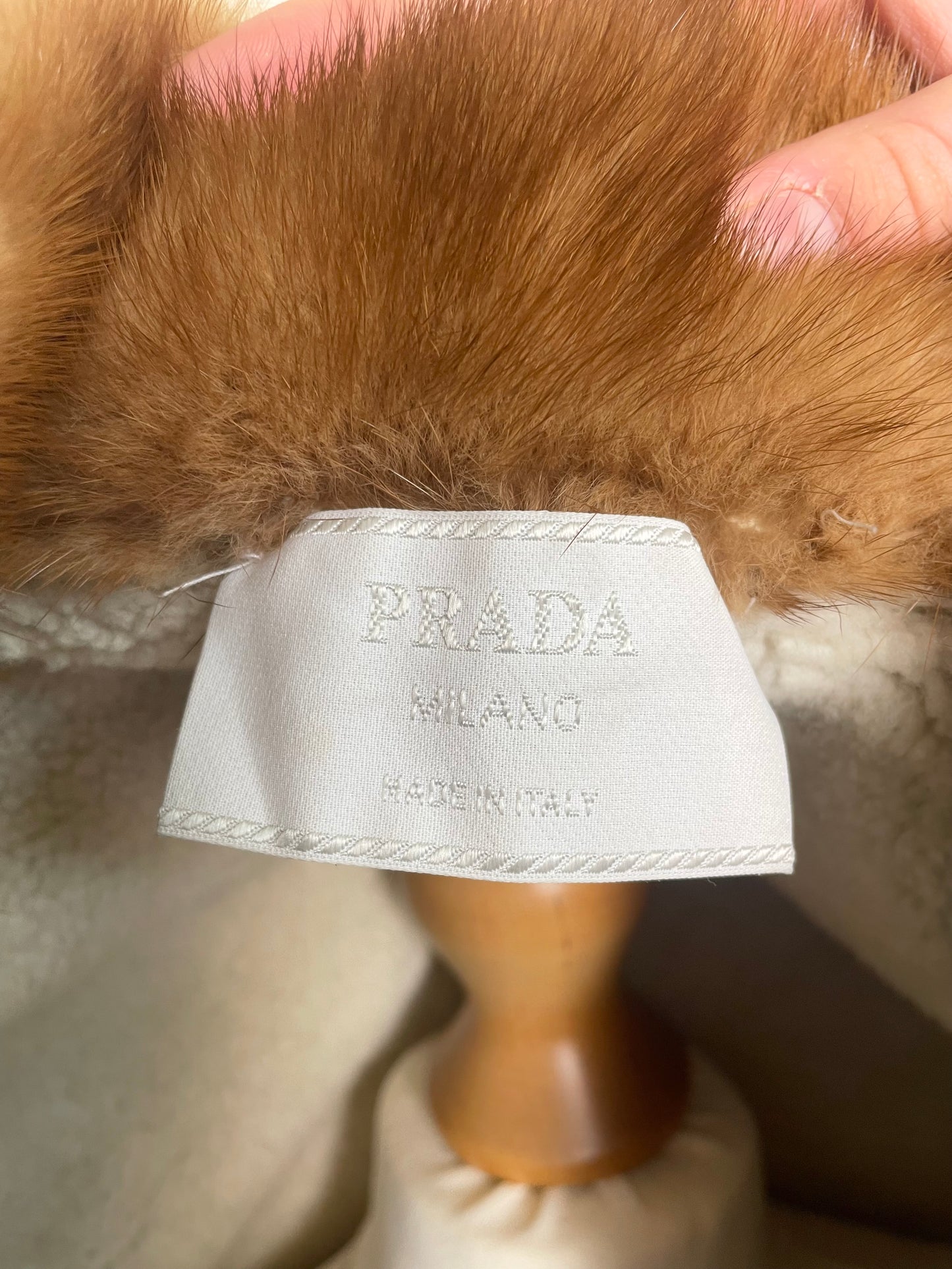 Prada Fall 2004 Vintage Sheepskin Coat with Mink Fur Trims