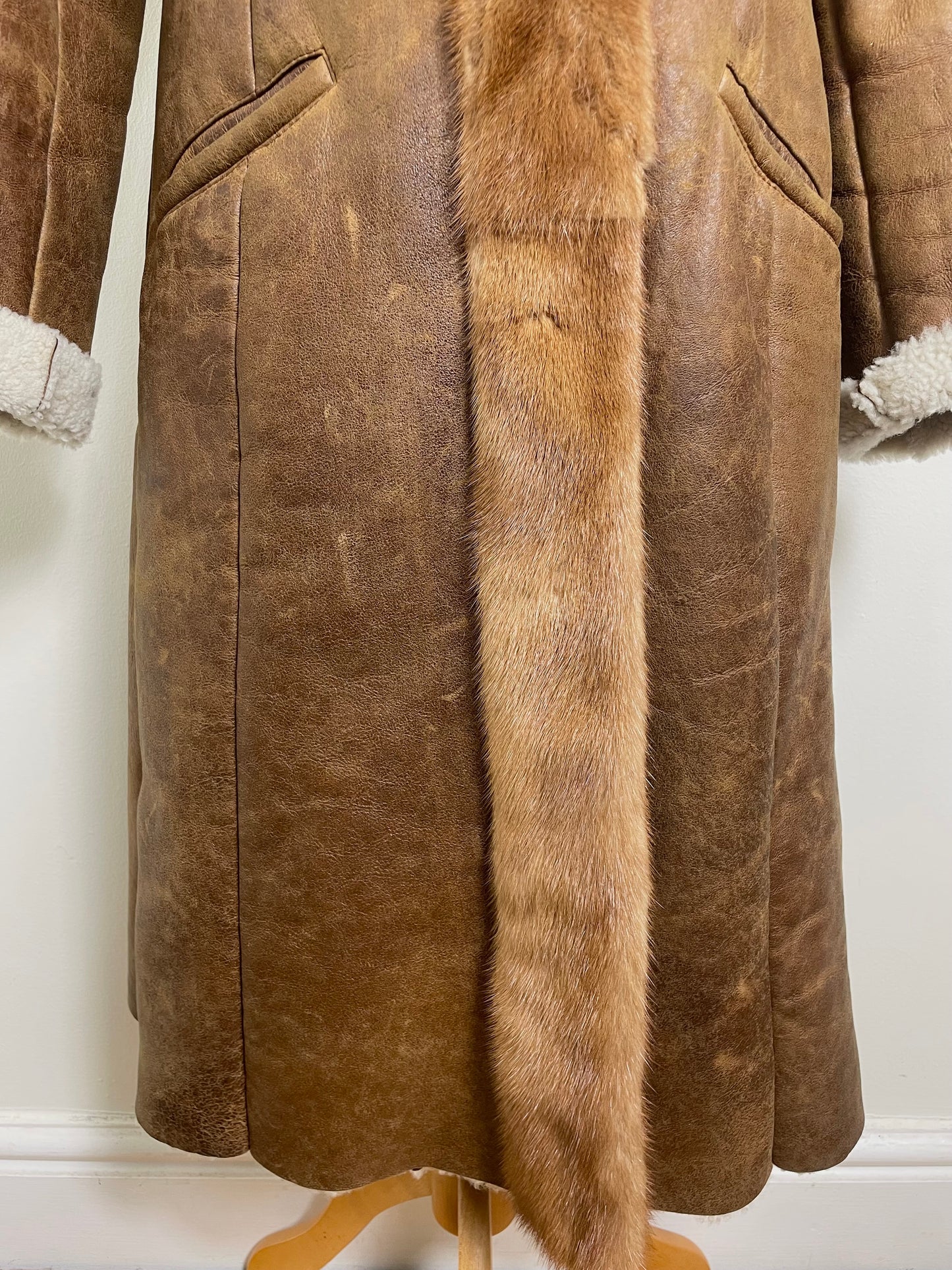 Prada Fall 2004 Vintage Sheepskin Coat with Mink Fur Trims