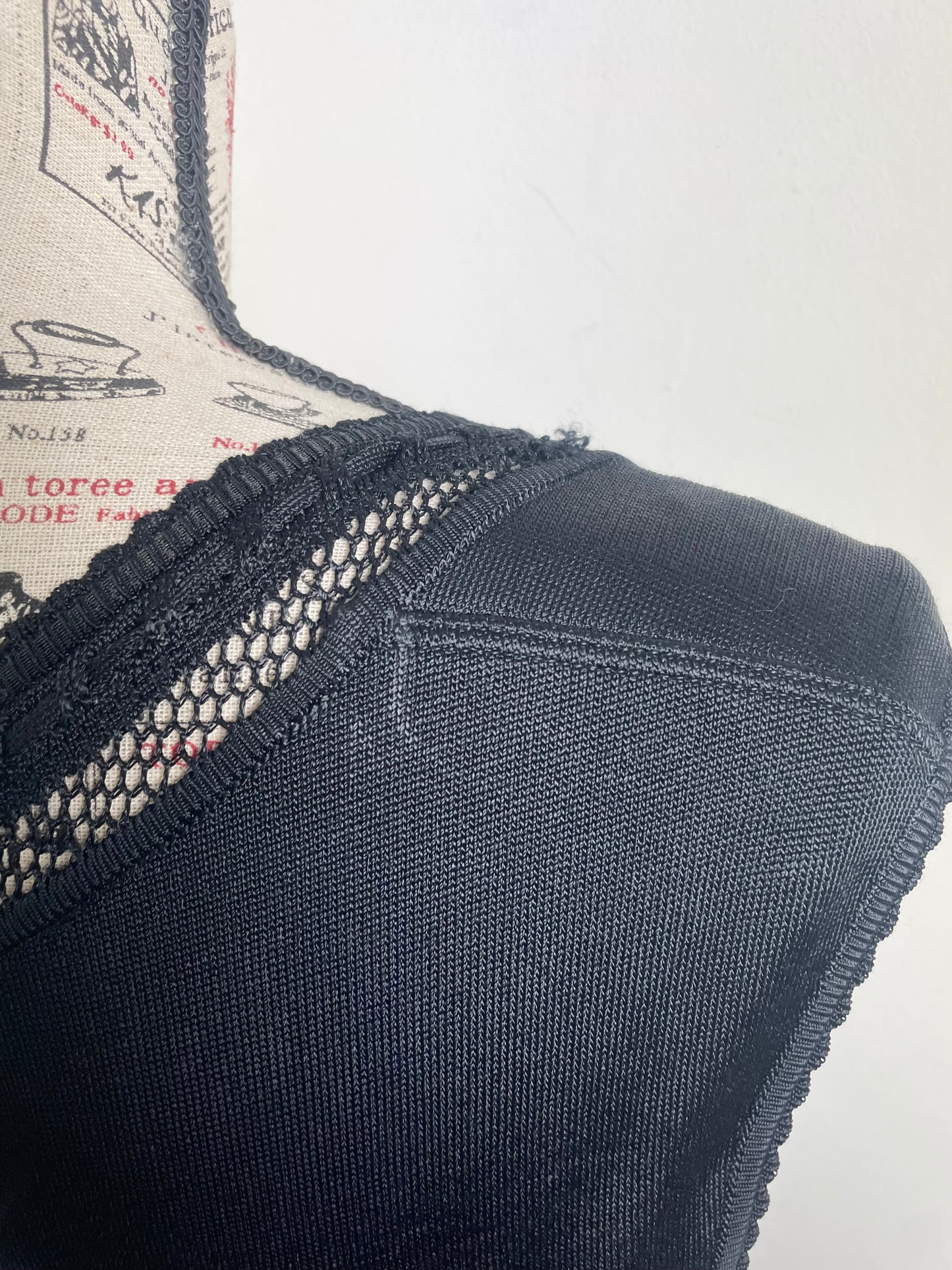 Alaïa Spring 1993 Vintage Crochet Black Insert Knit Dress