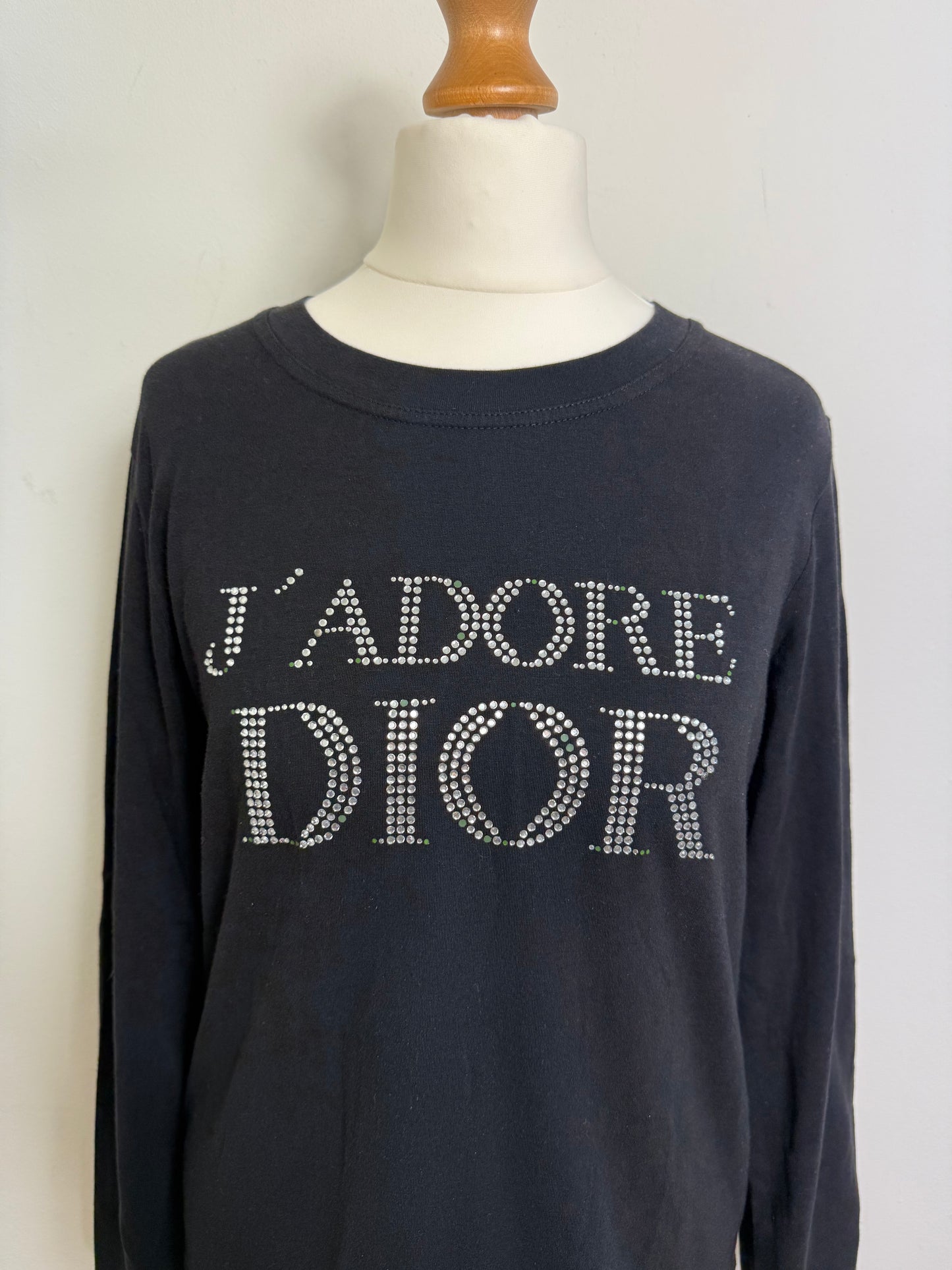 J'adore Dior 2001 Vintage Long Sleeve Black Top