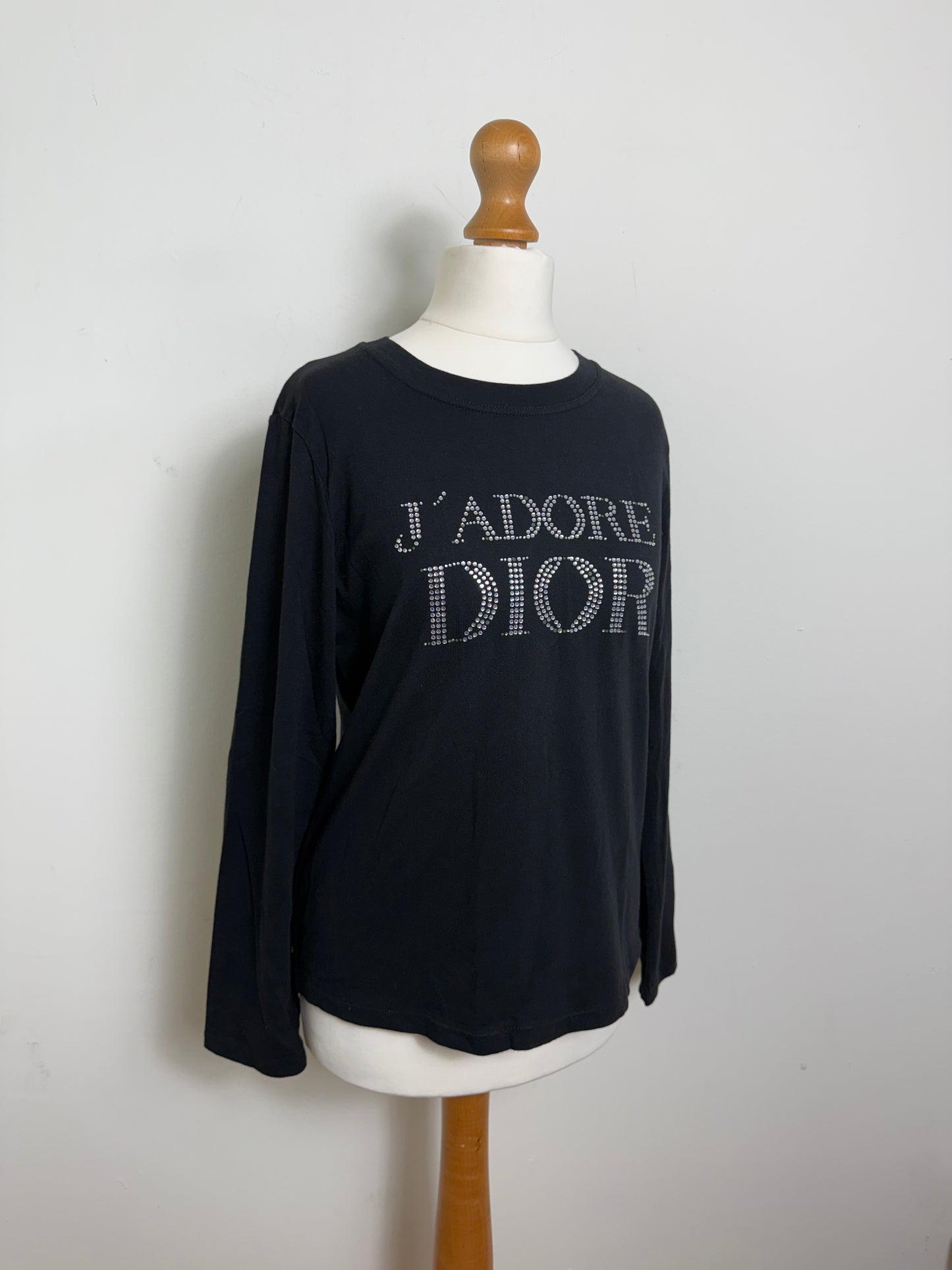 J'adore Dior 2001 Vintage Long Sleeve Black Top