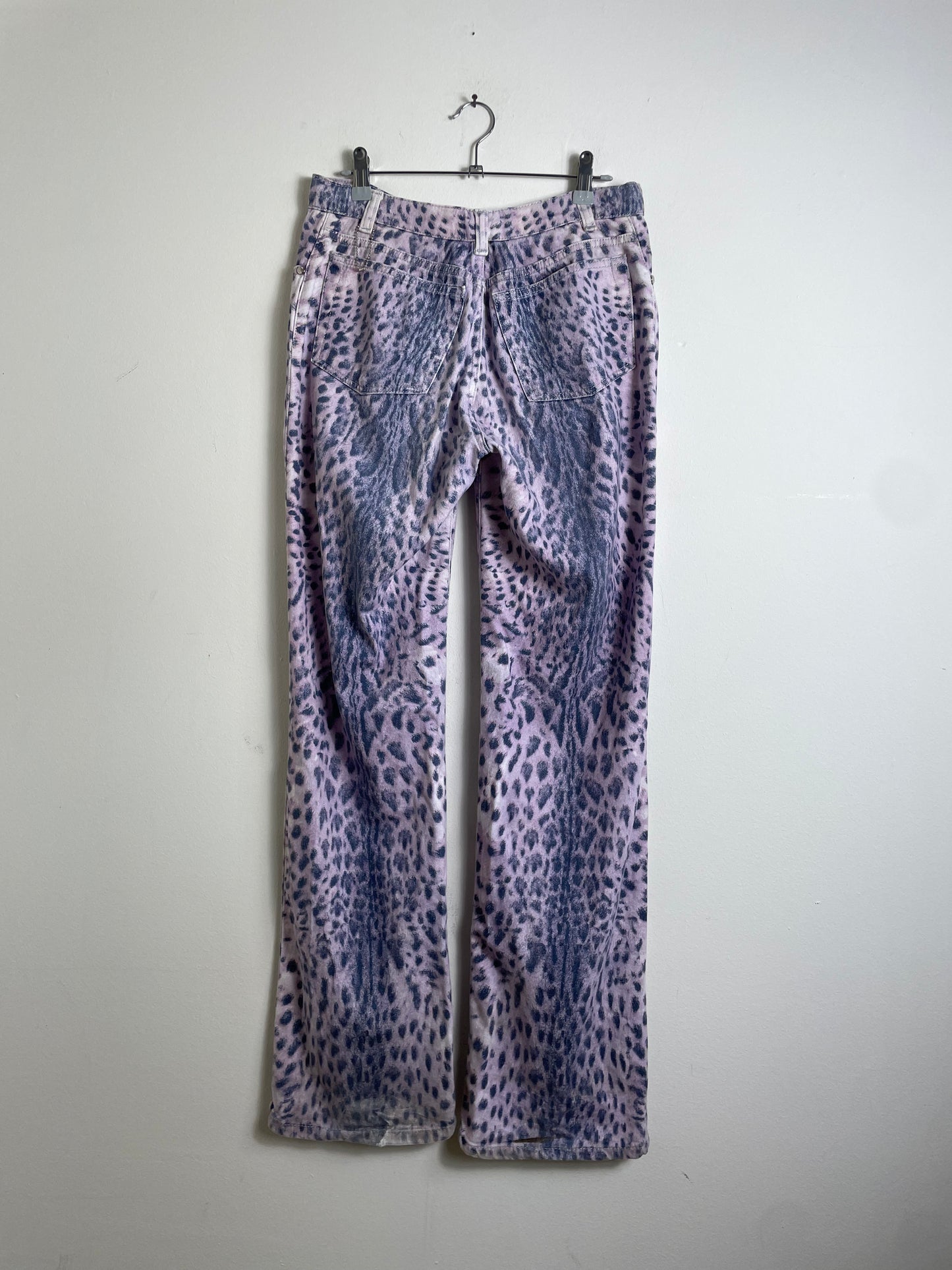 Roberto Cavalli Spring 2000 Purple Leopard Print Jeans