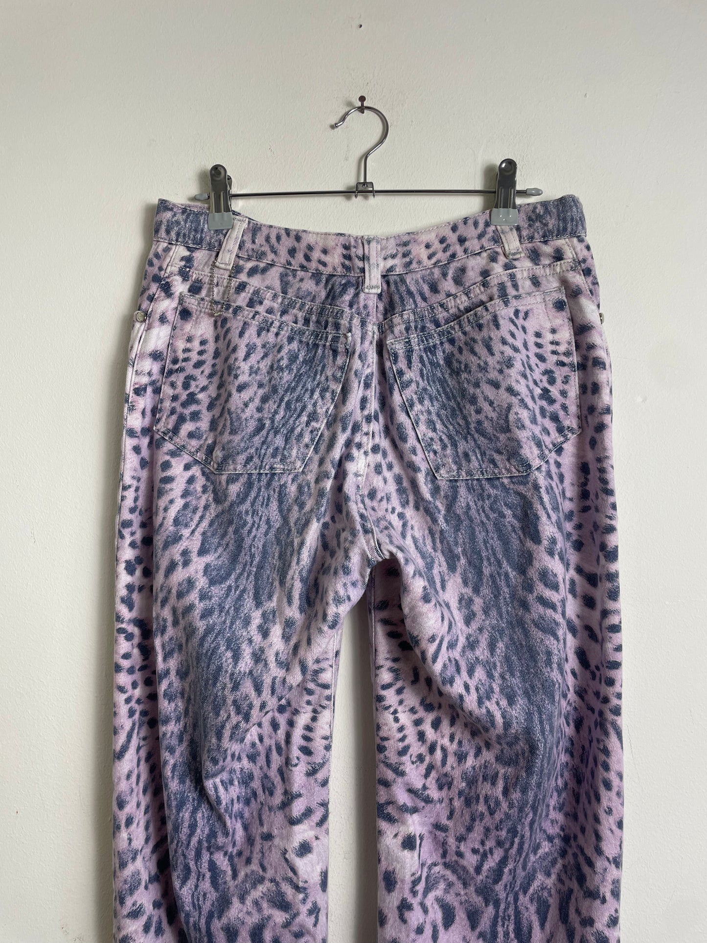 Roberto Cavalli Spring 2000 Purple Leopard Print Jeans
