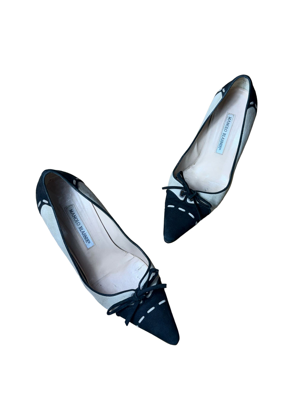 Manolo Blahnik Suede Bow Pumps