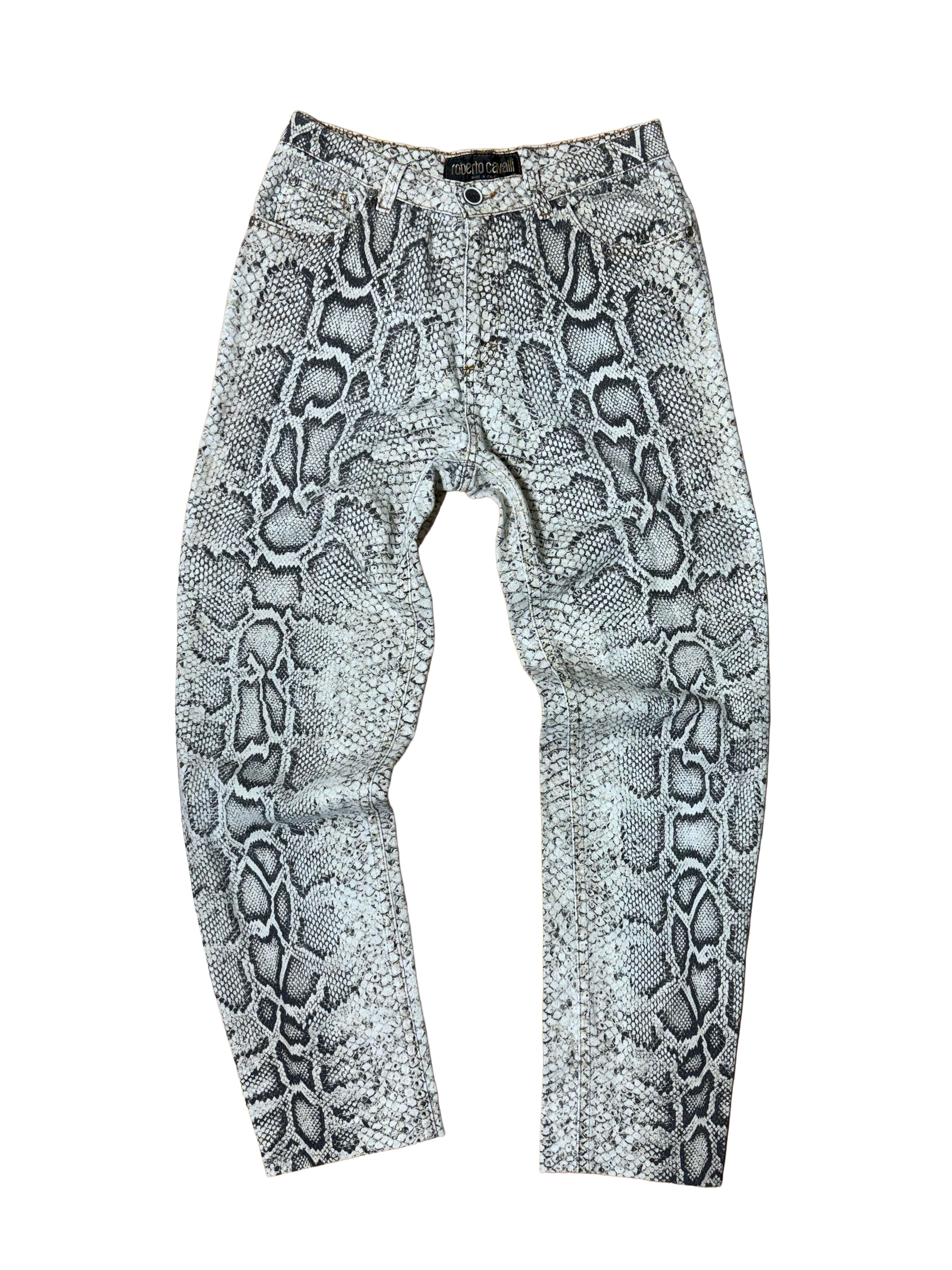 Roberto Cavalli Snakeskin Jeans