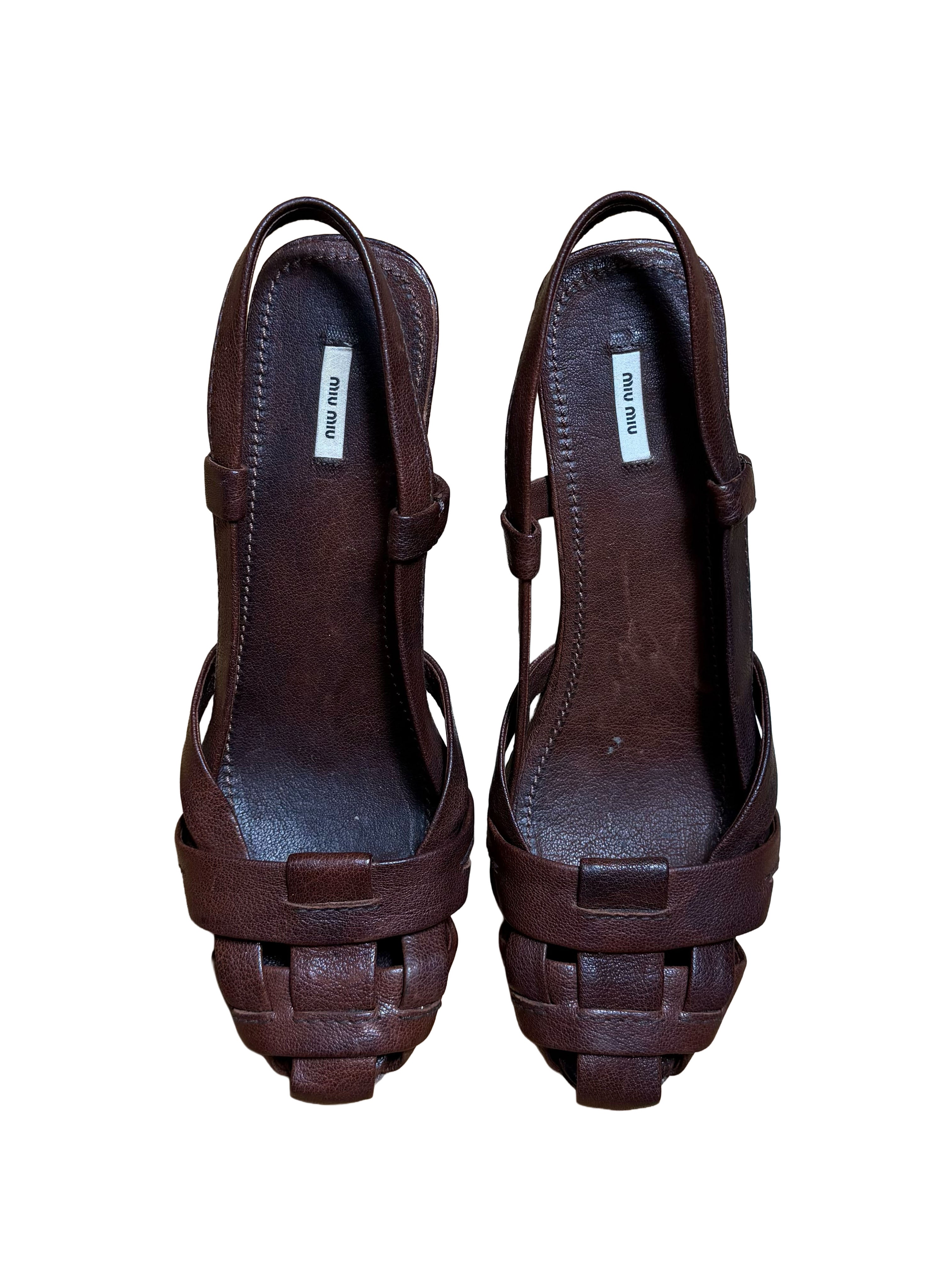 Miu Miu Wedge Slingback Sandals