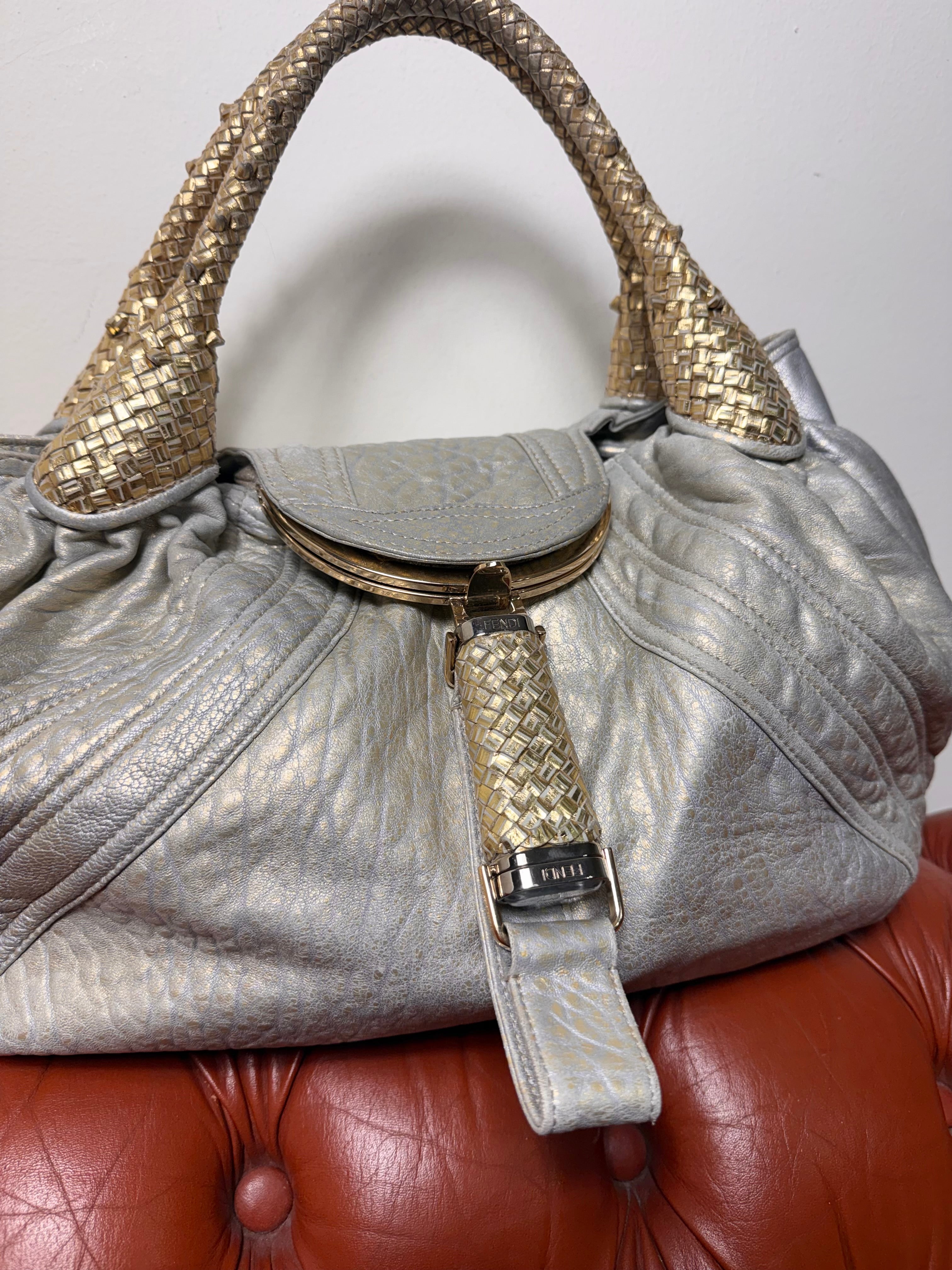 Gold & Silver Metallic Nappa Fendi Spy Bag