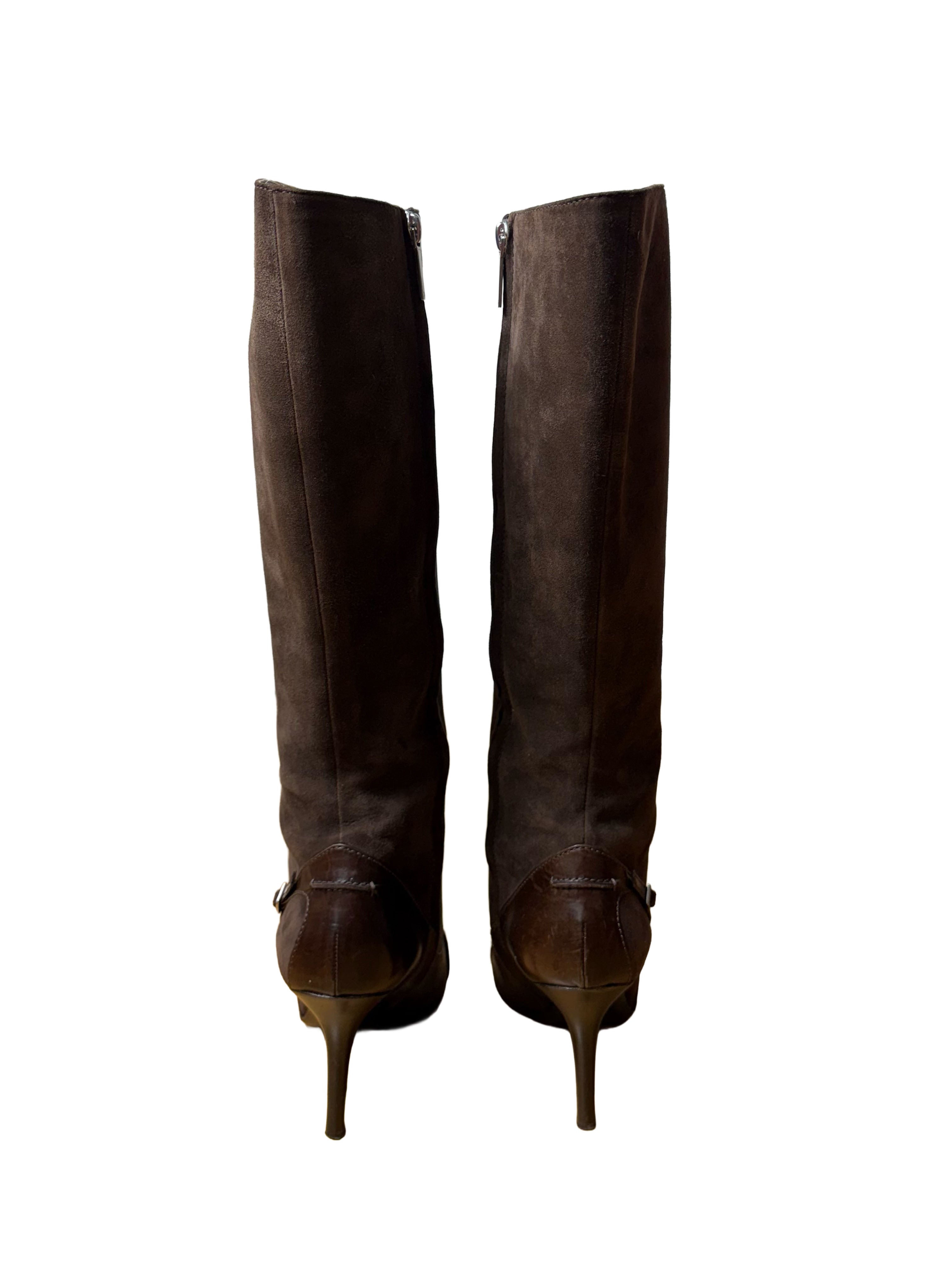 Dior Suede Buckle Boots