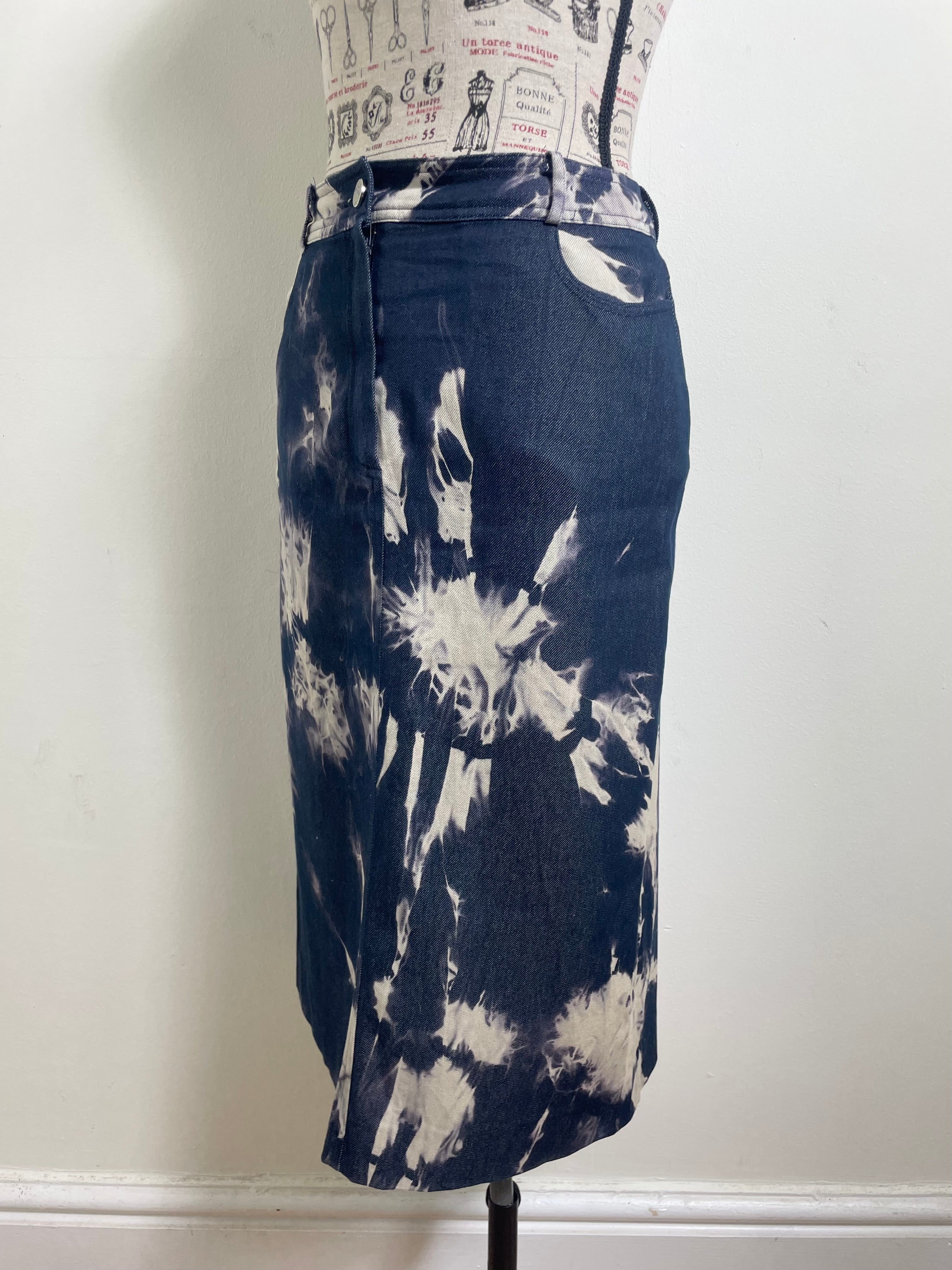 Celine Spring 2000 Vintage Tie Dye Midi Skirt