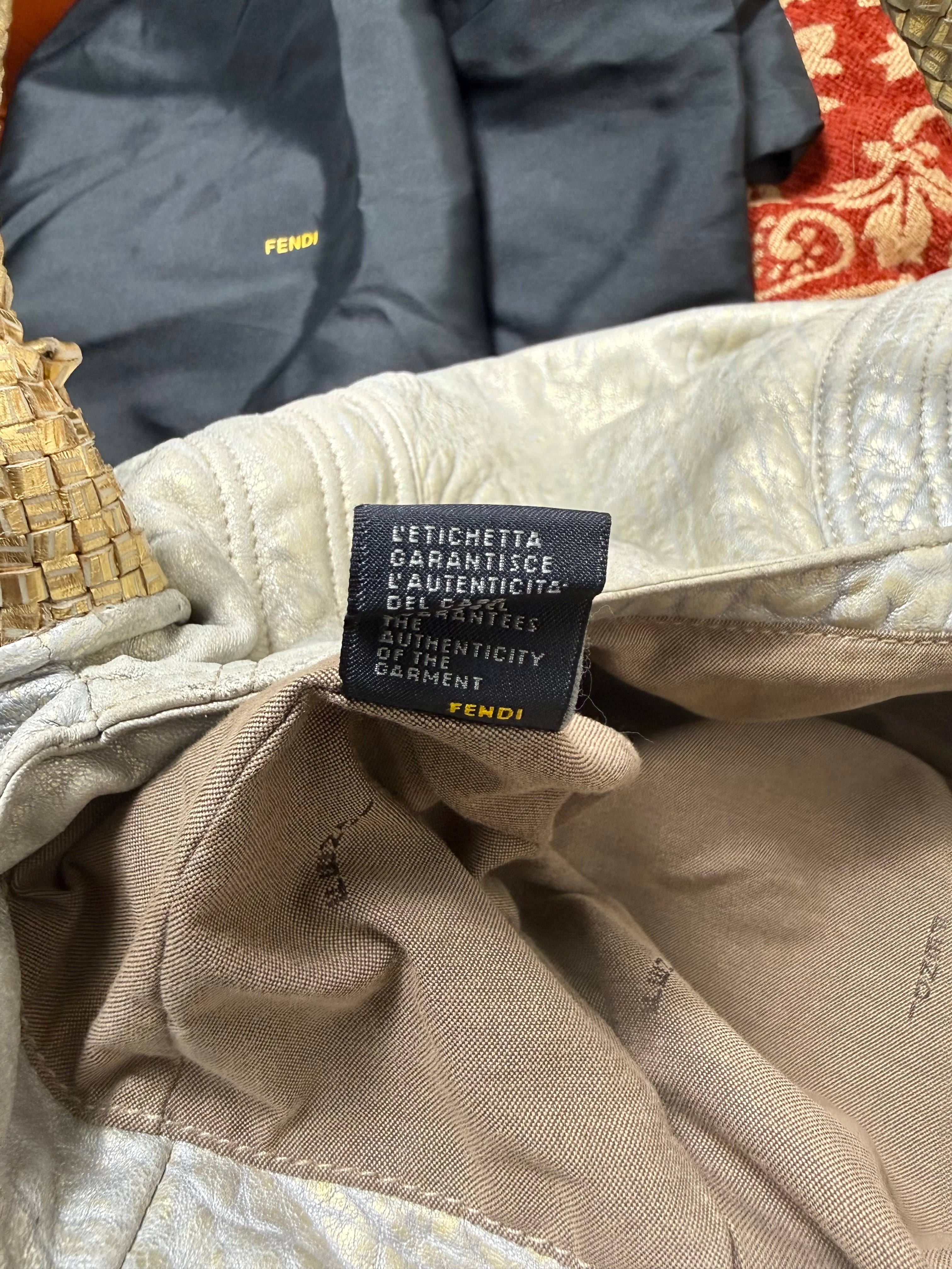 Fendi Gold & Silver Metallic Nappa Spy Bag