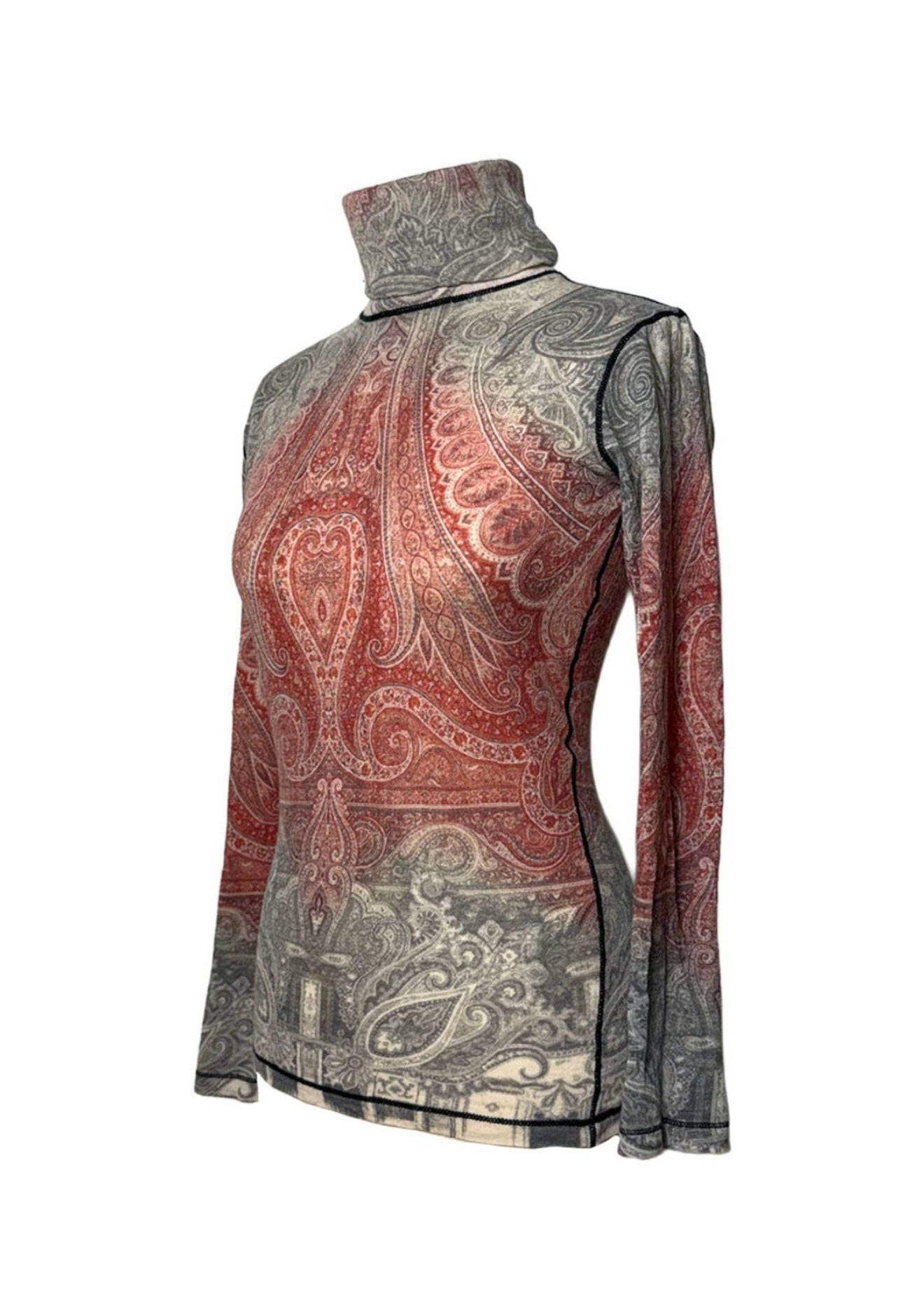 Jean Paul Gaultier Paisley Turtleneck Top