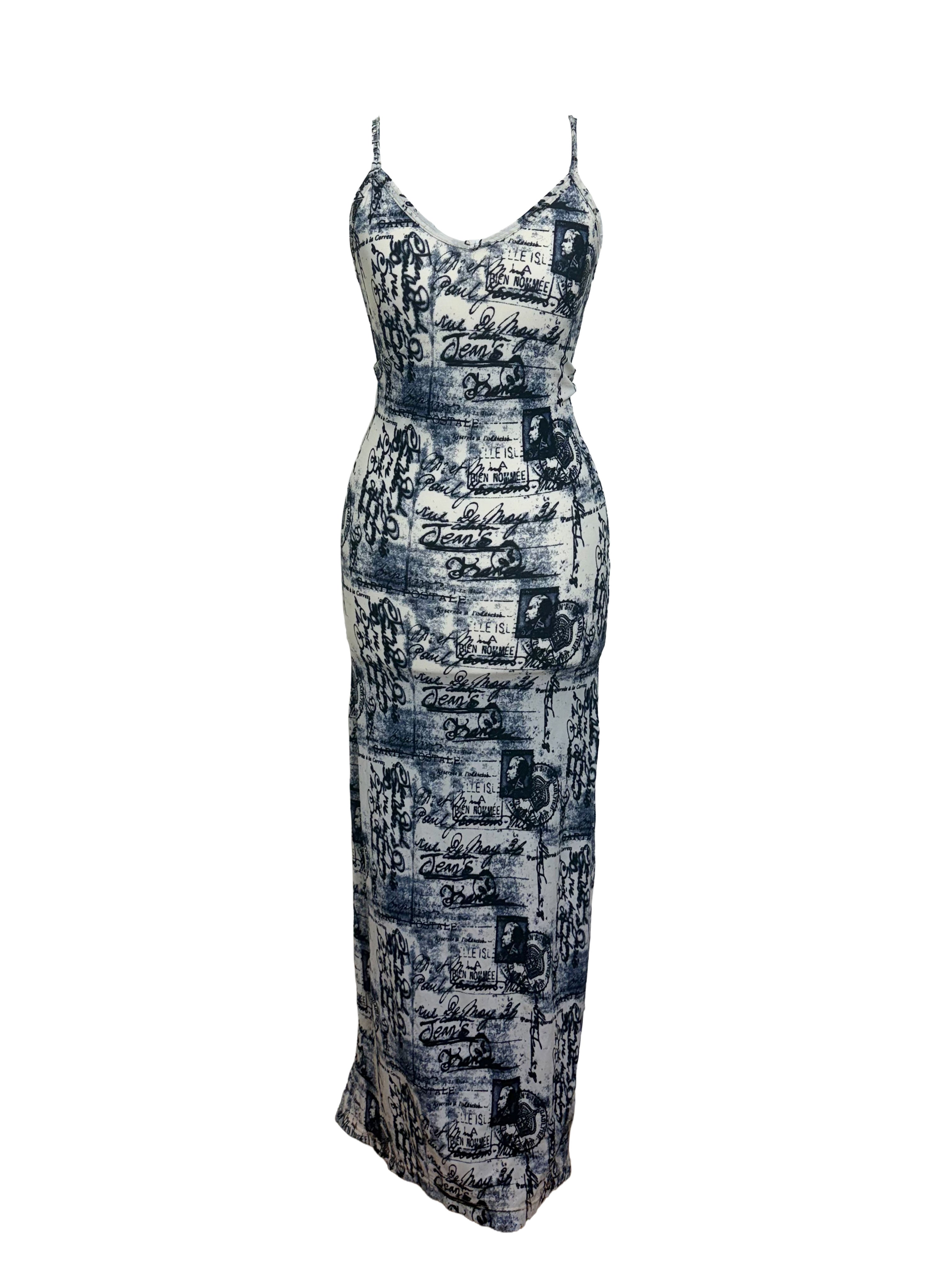 Jean Paul Gaultier 90's Postcard Print Maxi Dress