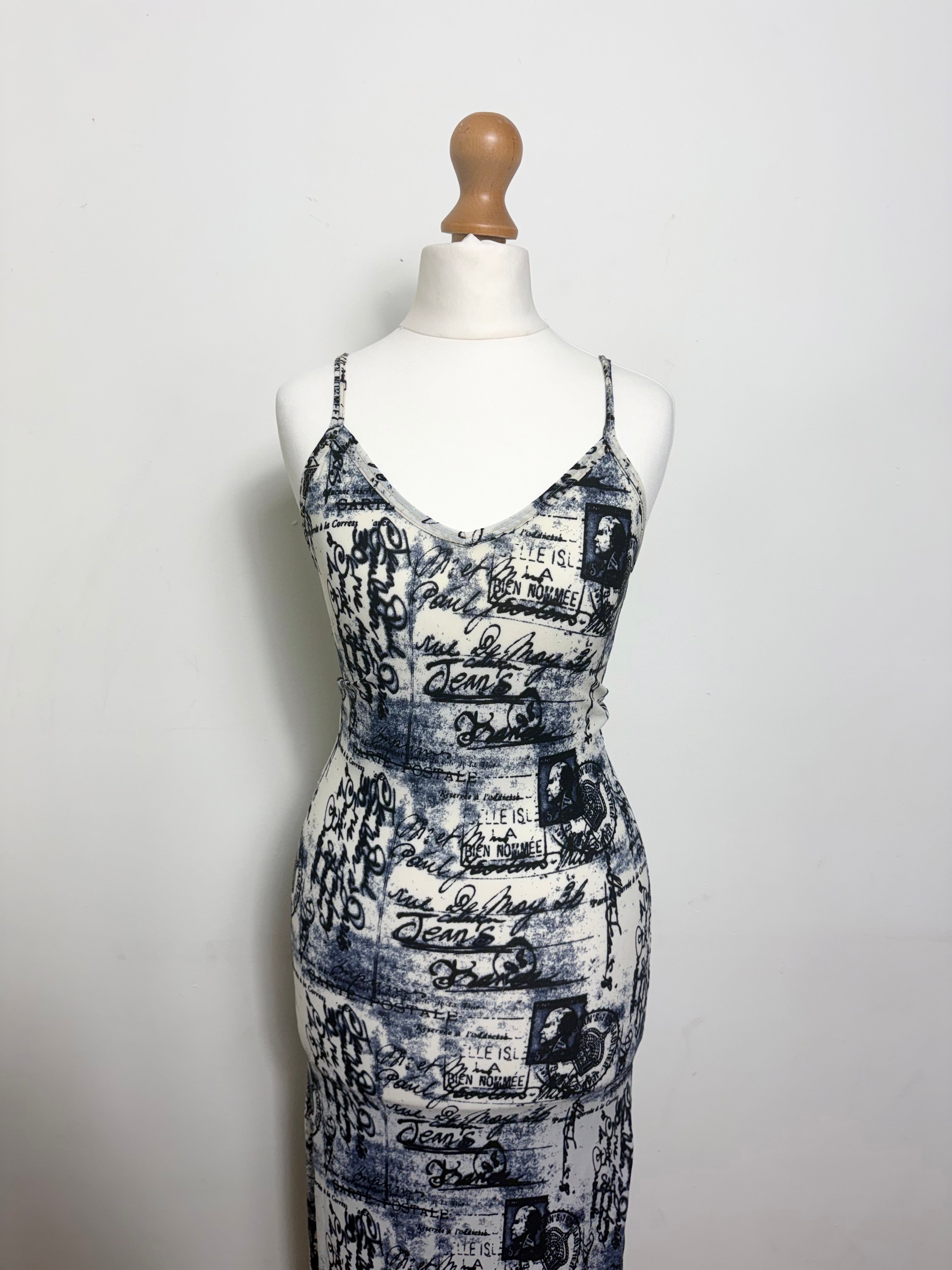 Jean Paul Gaultier 90's Postcard Print Maxi Dress
