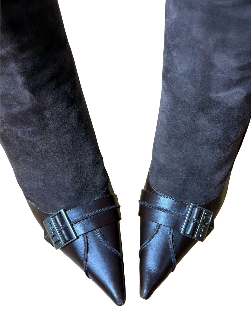 Dior Suede Buckle Boots