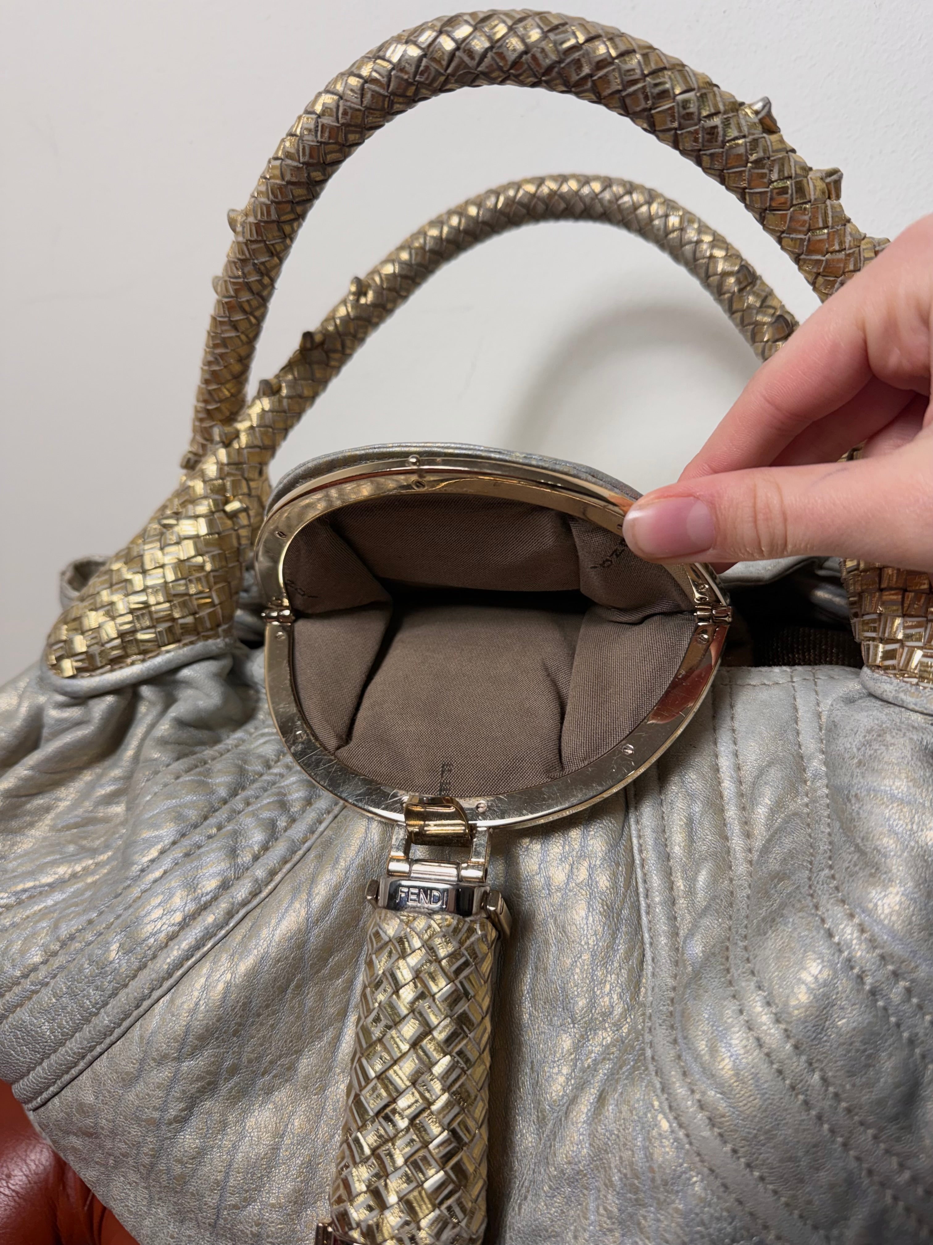 Gold & Silver Metallic Nappa Fendi Spy Bag
