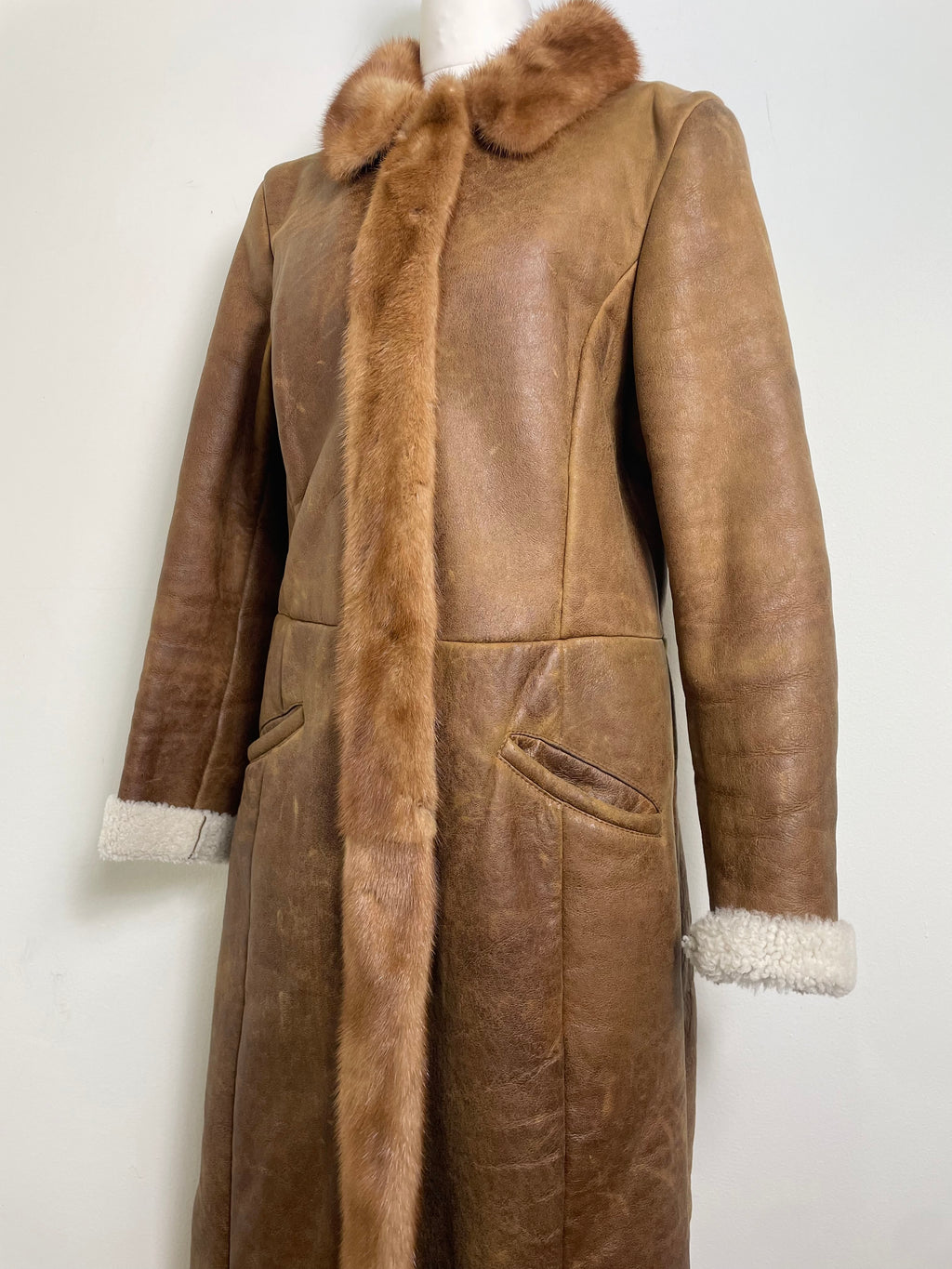 Prada Fall 2004 Vintage Sheepskin Coat with Mink Fur Trims