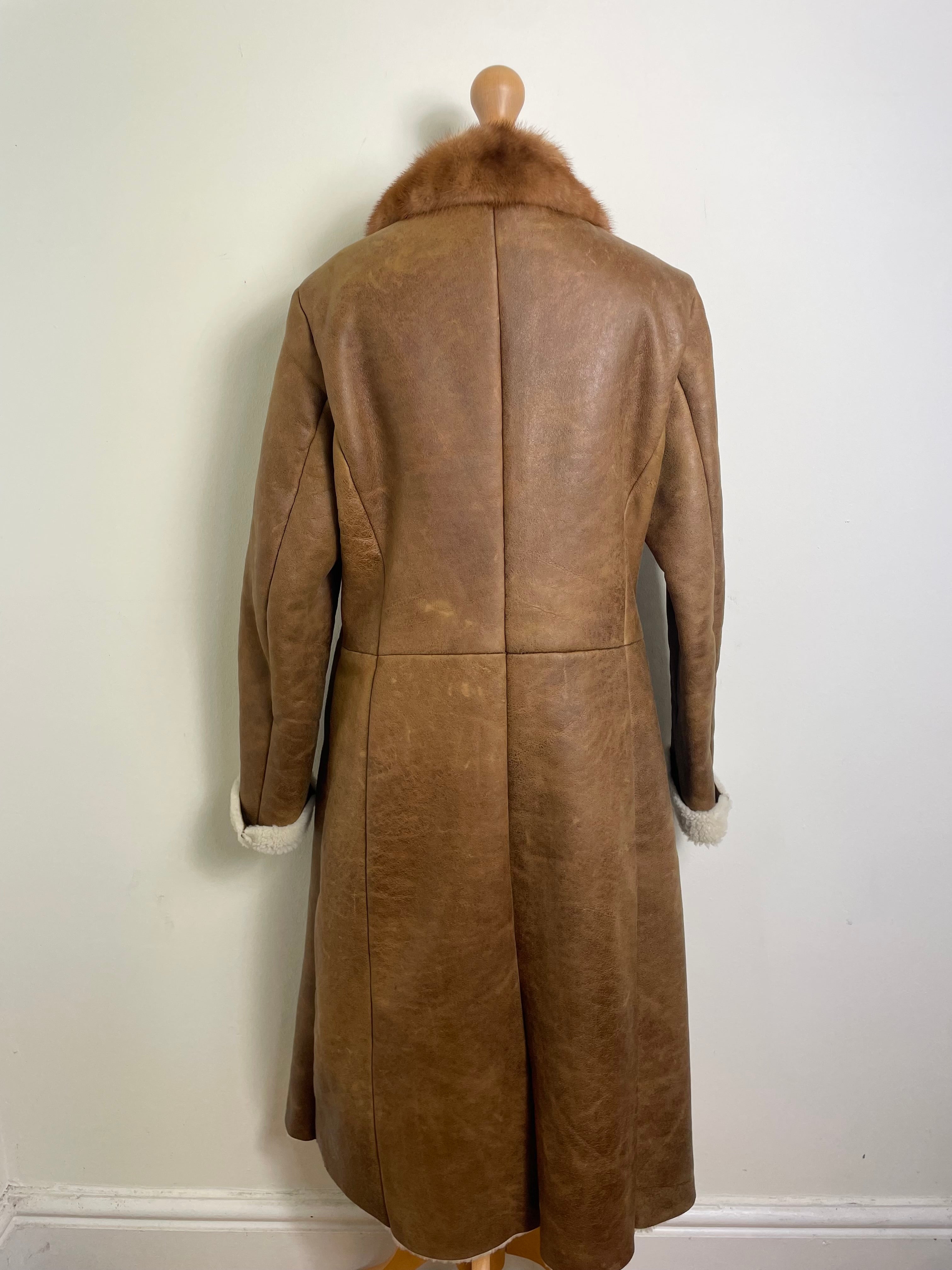 Prada Fall 2004 Vintage Sheepskin Coat with Mink Fur Trims