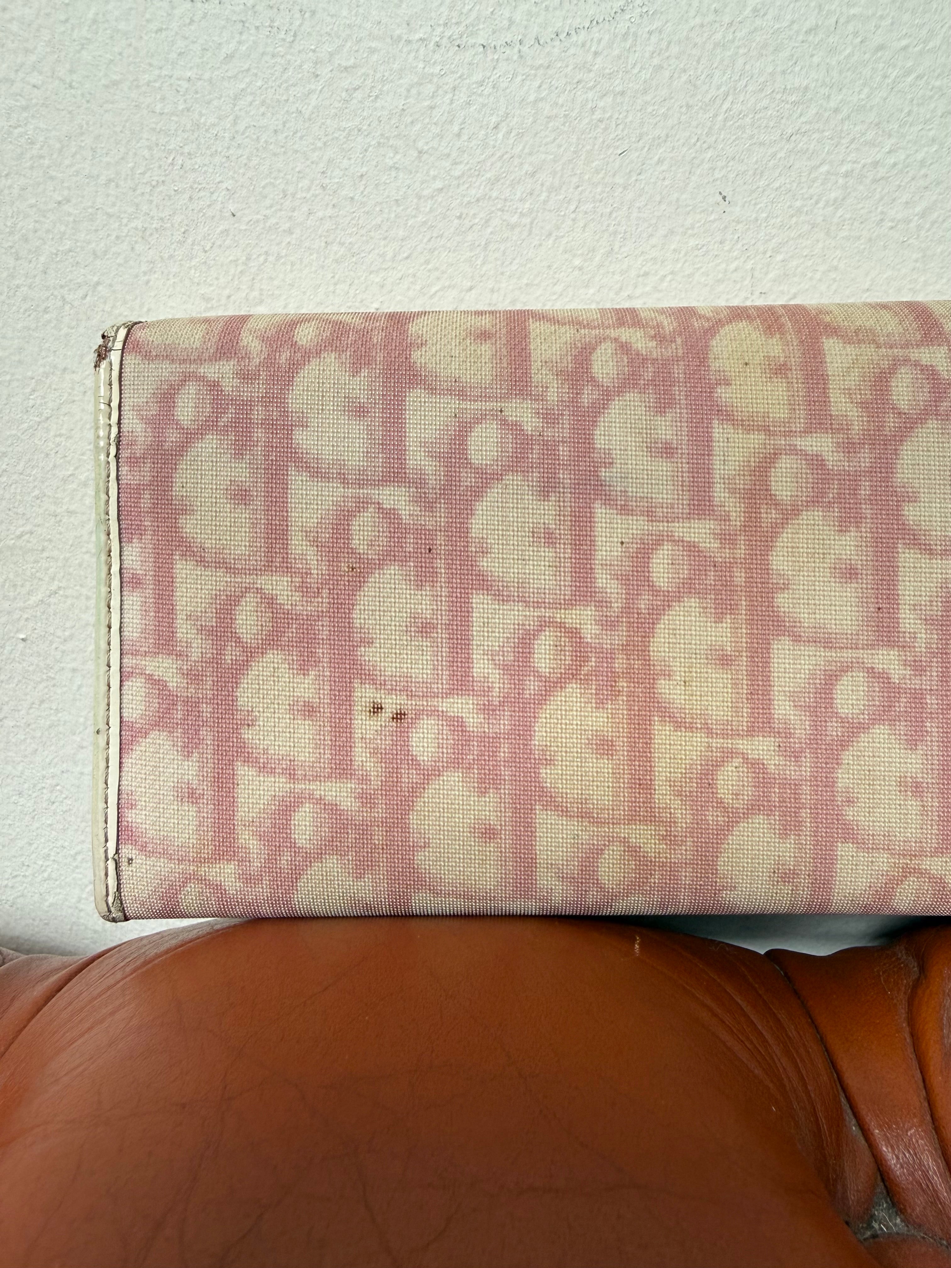 Christian Dior Pink '1' Monogram Canvas Purse / Wallet
