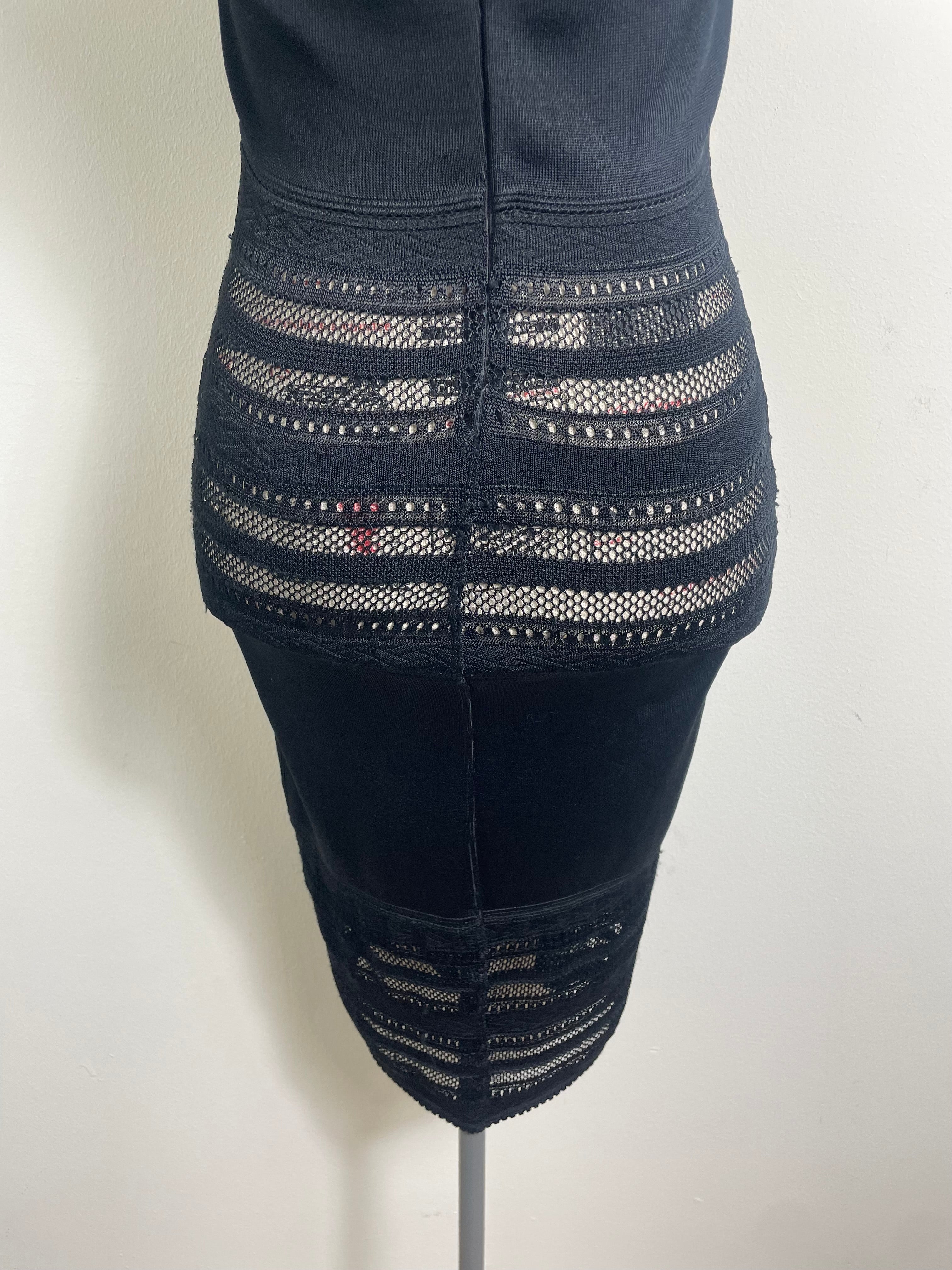 Alaïa Spring 1993 Vintage Crochet Black Insert Knit Dress