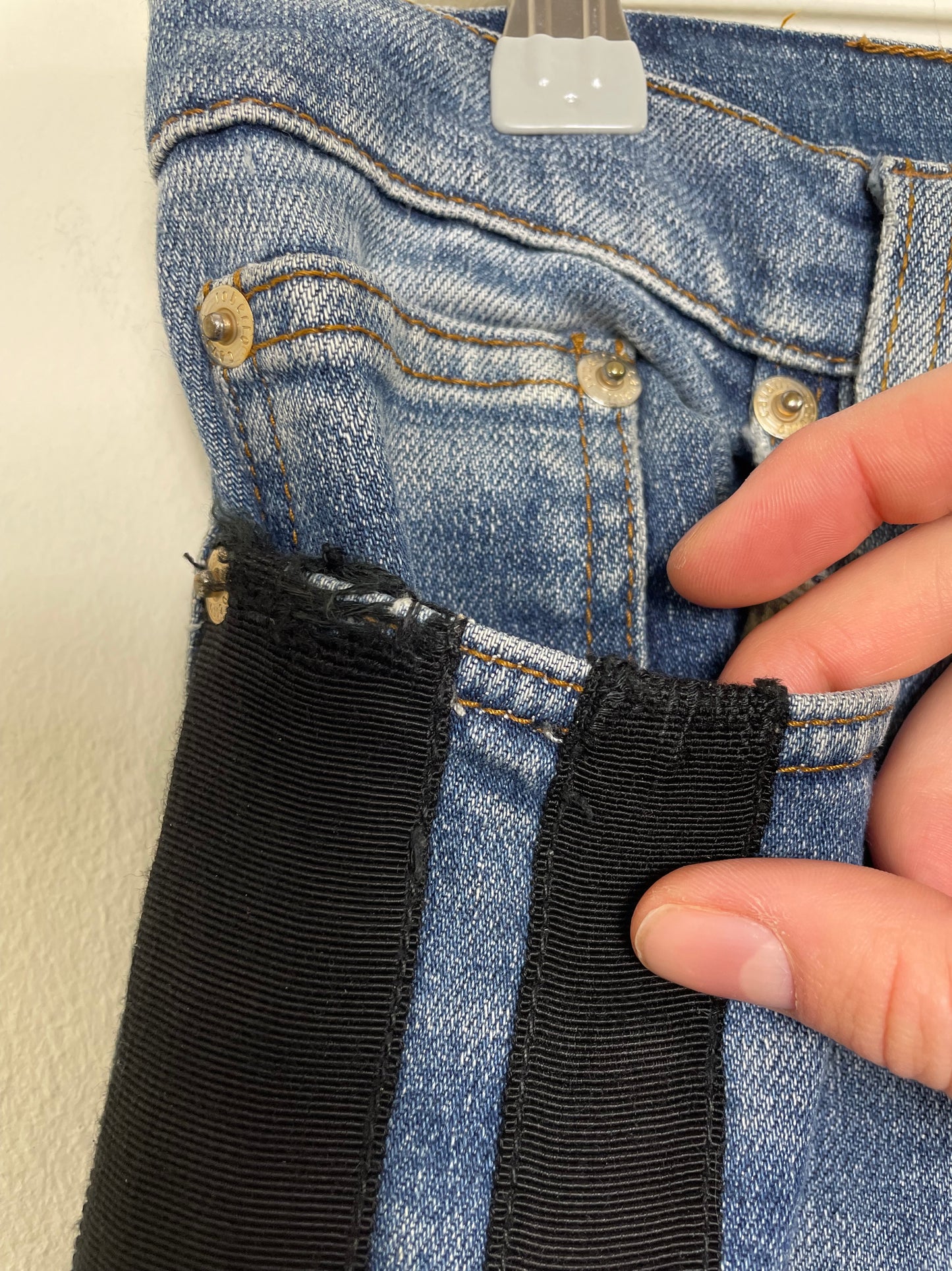 Roberto Cavalli Straight-Leg Denim Jeans with Black Parallel Stripes