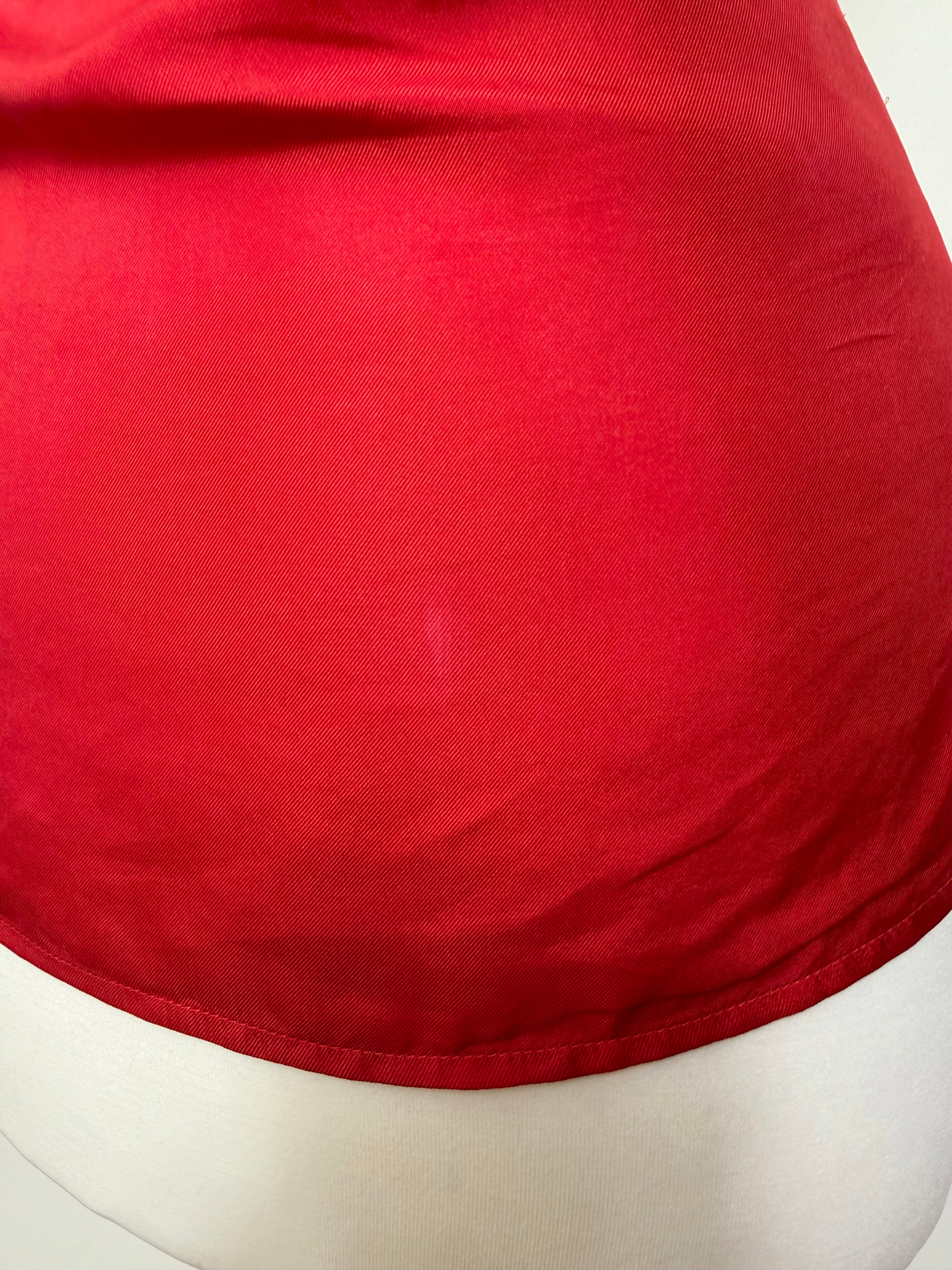 Dsqaured2 2000's Red Halter-neck Backless Satin Top