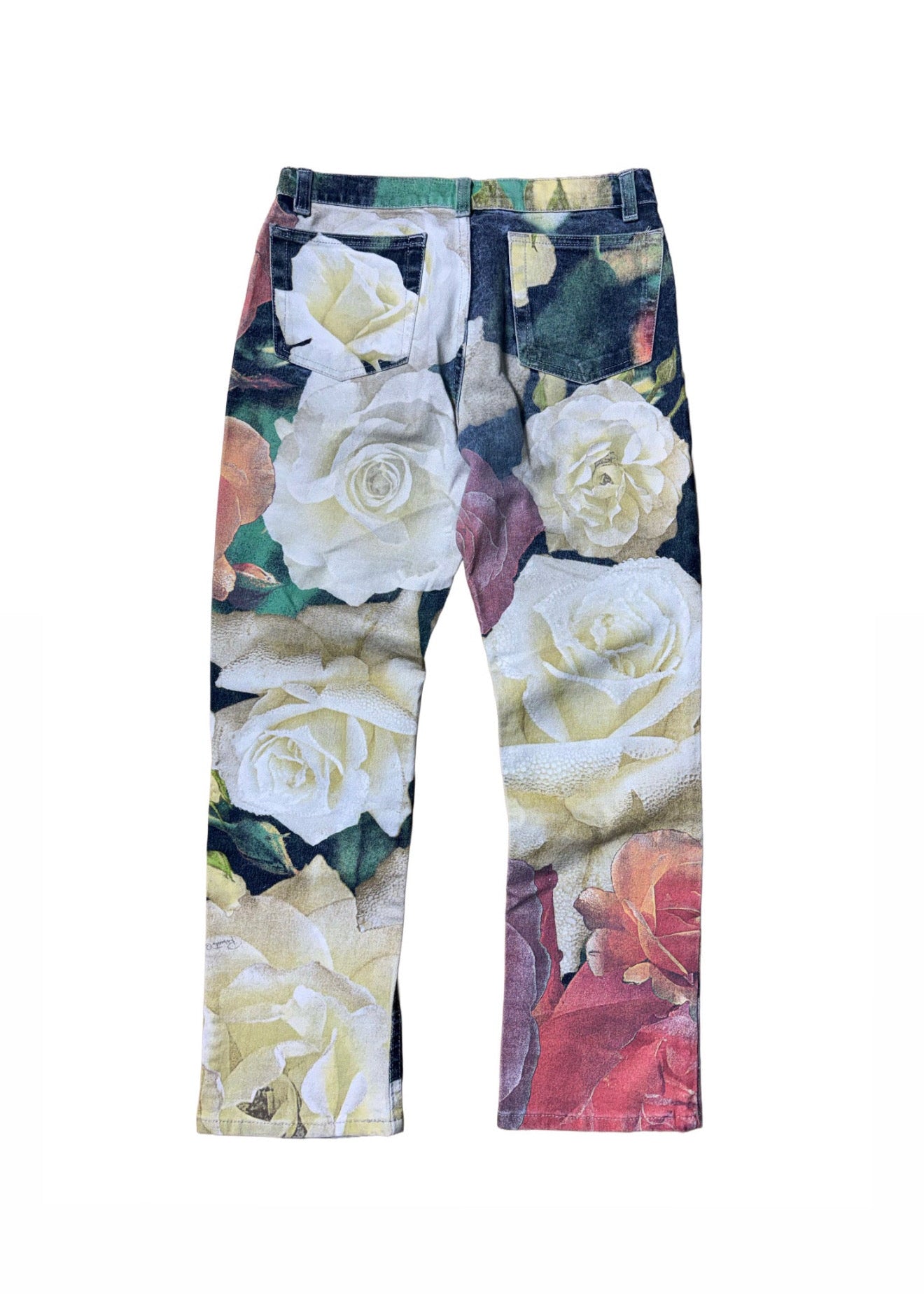 Roberto Cavalli Garden Rose Print Jeans