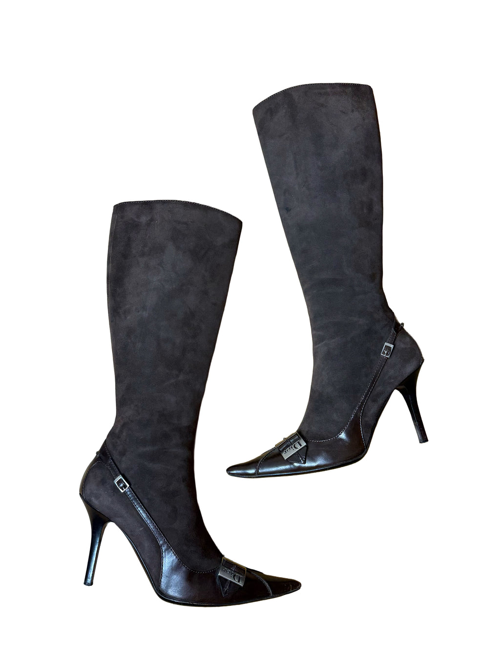 Dior Suede Buckle Boots