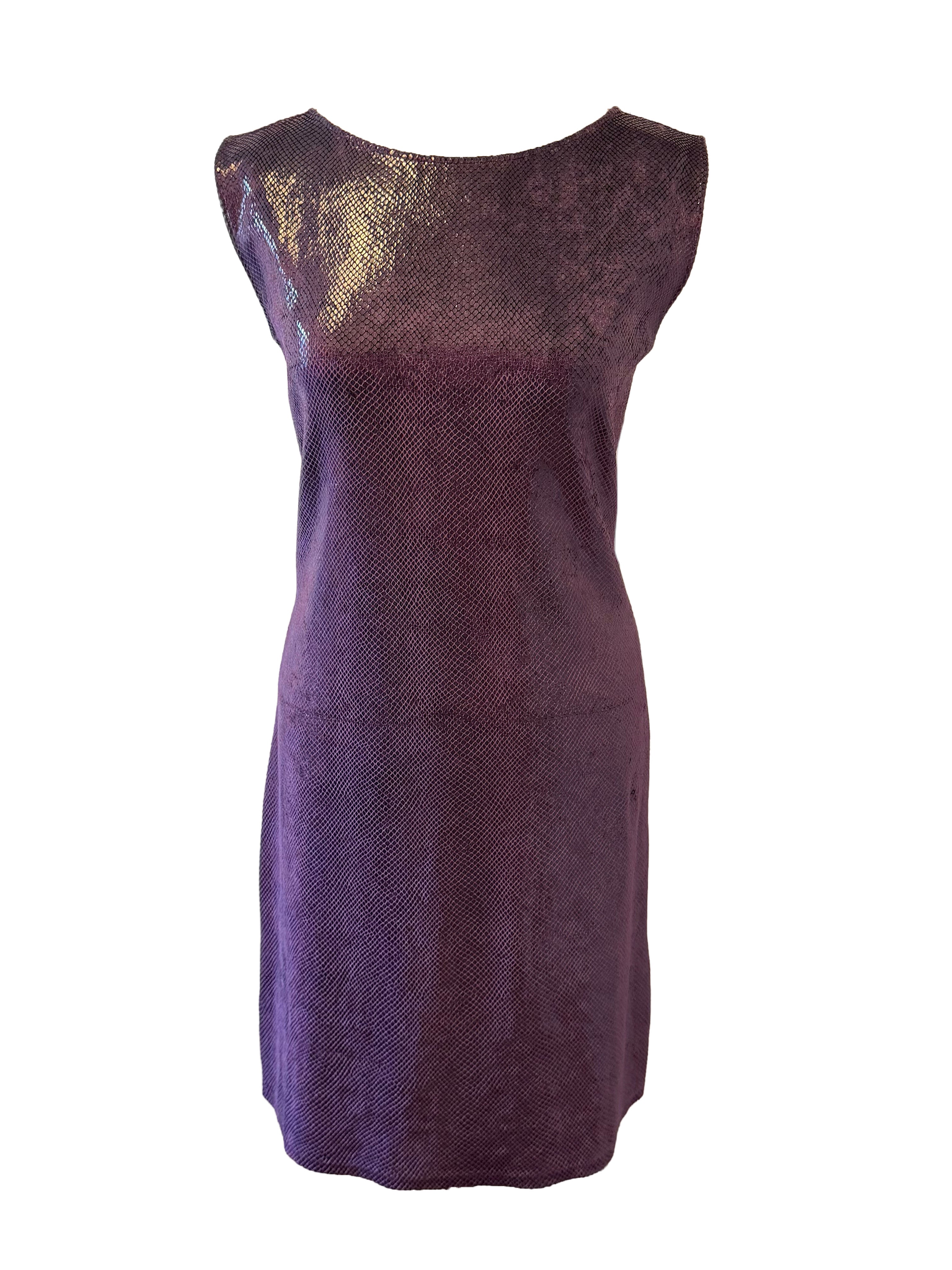 Blumarine Blugirl Purple Snakeskin Mini Dress