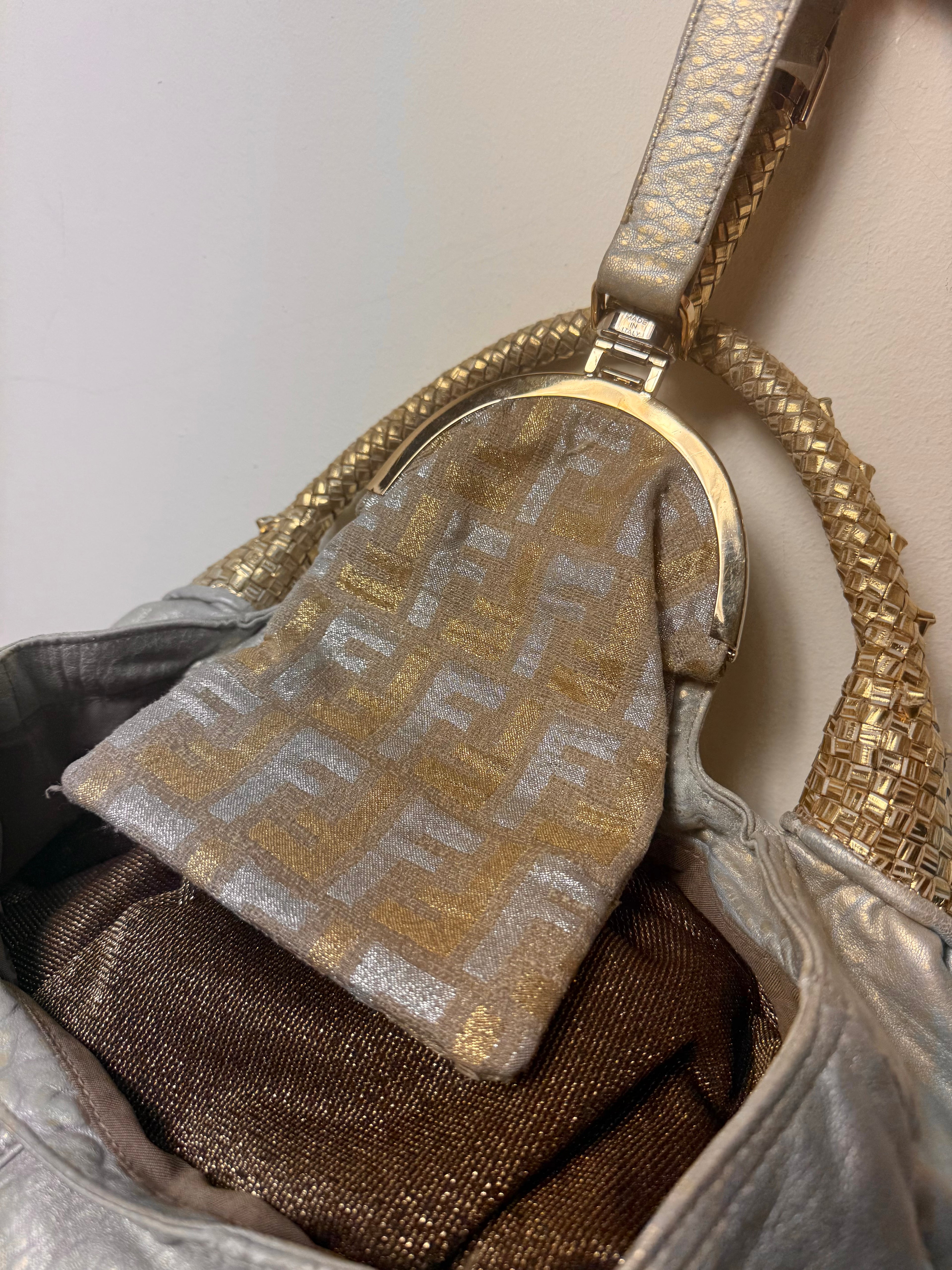 Gold & Silver Metallic Nappa Fendi Spy Bag