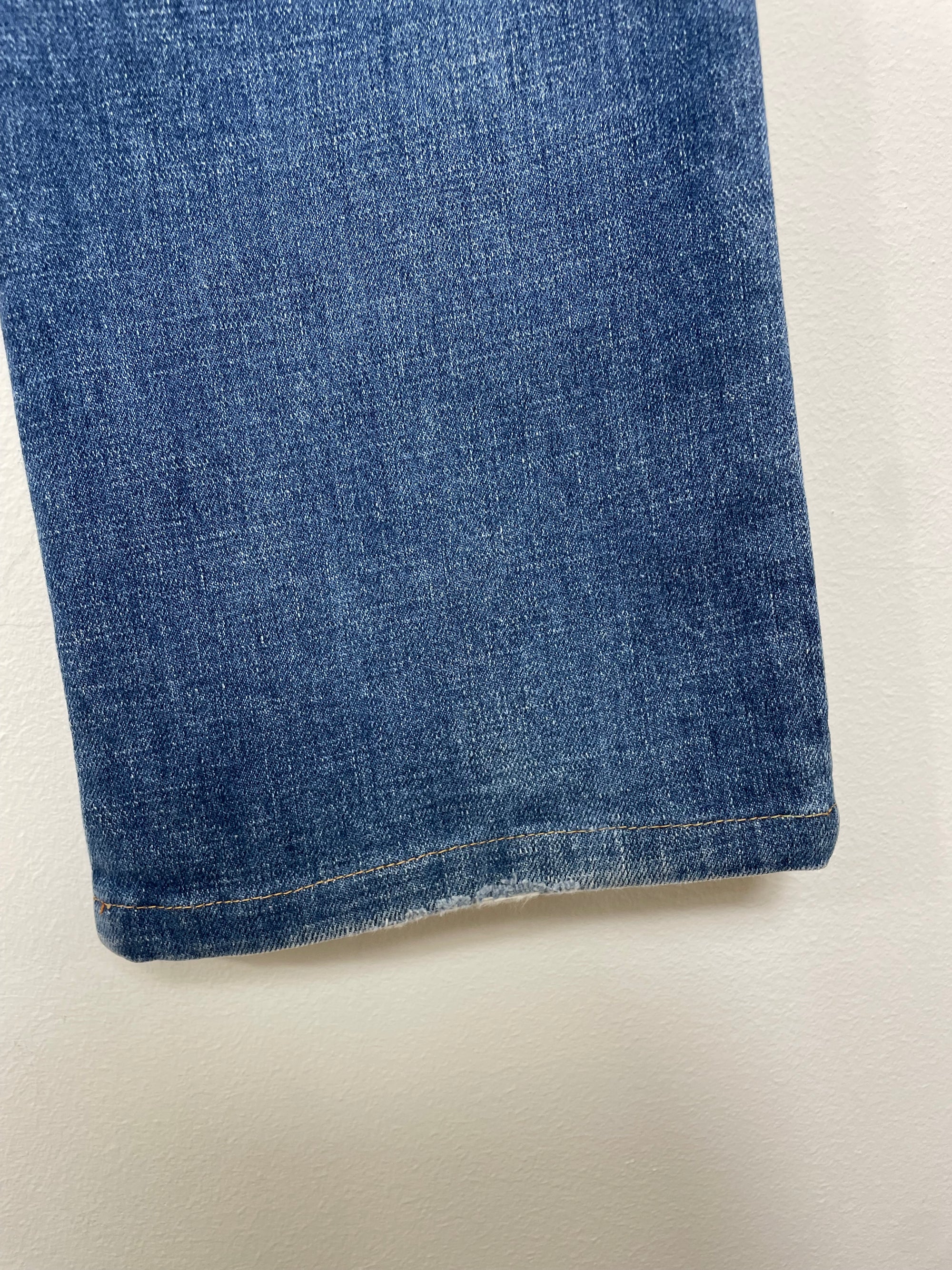Roberto Cavalli Straight-Leg Denim Jeans with Black Parallel Stripes