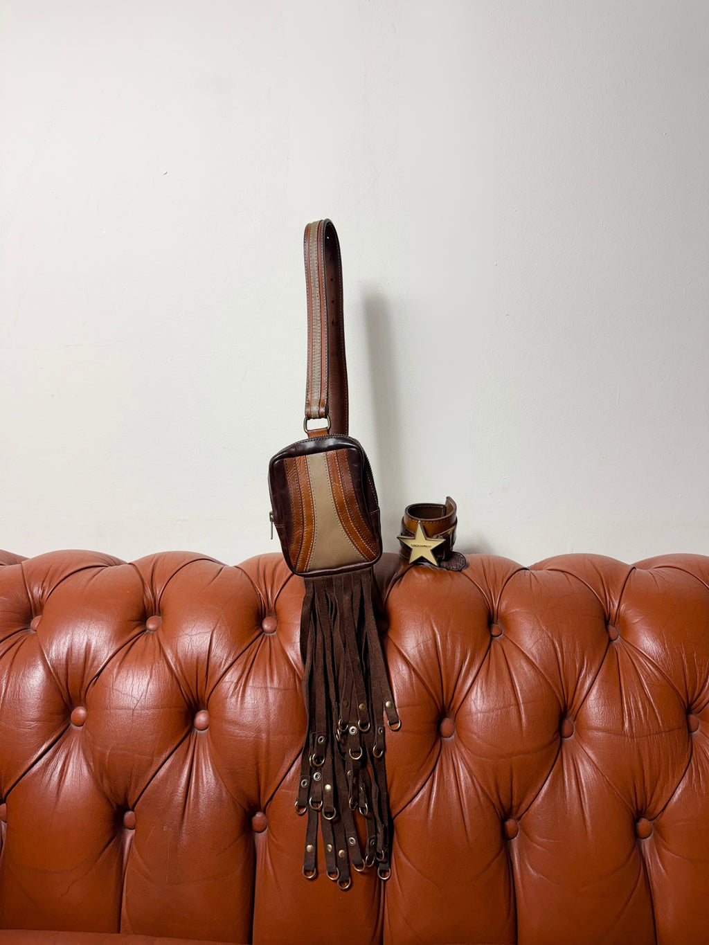 Dsqaured2 2001 Fringe Crossbody Pouch & Bangle