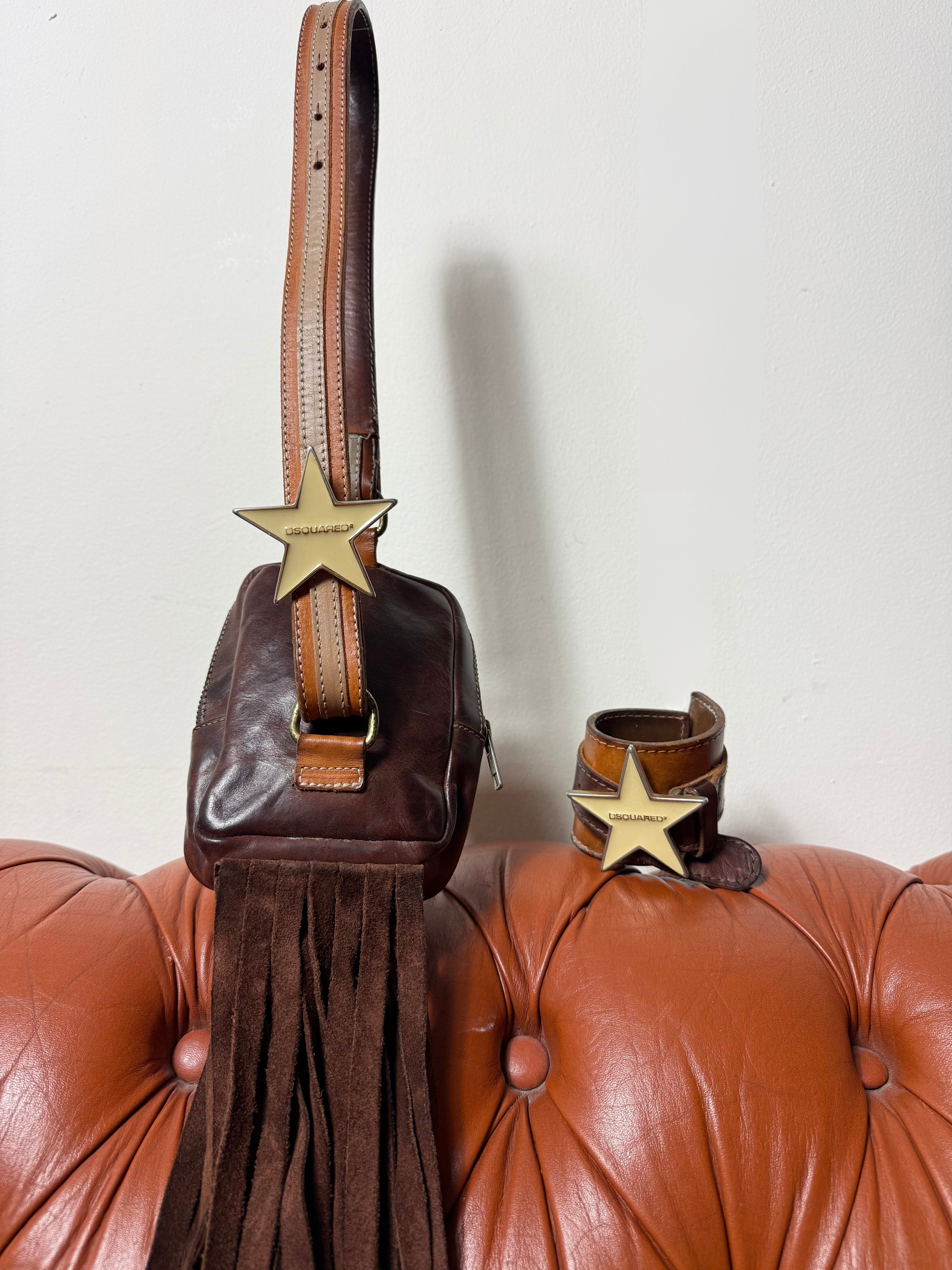 Dsqaured2 2001 Fringe Crossbody Pouch & Bangle