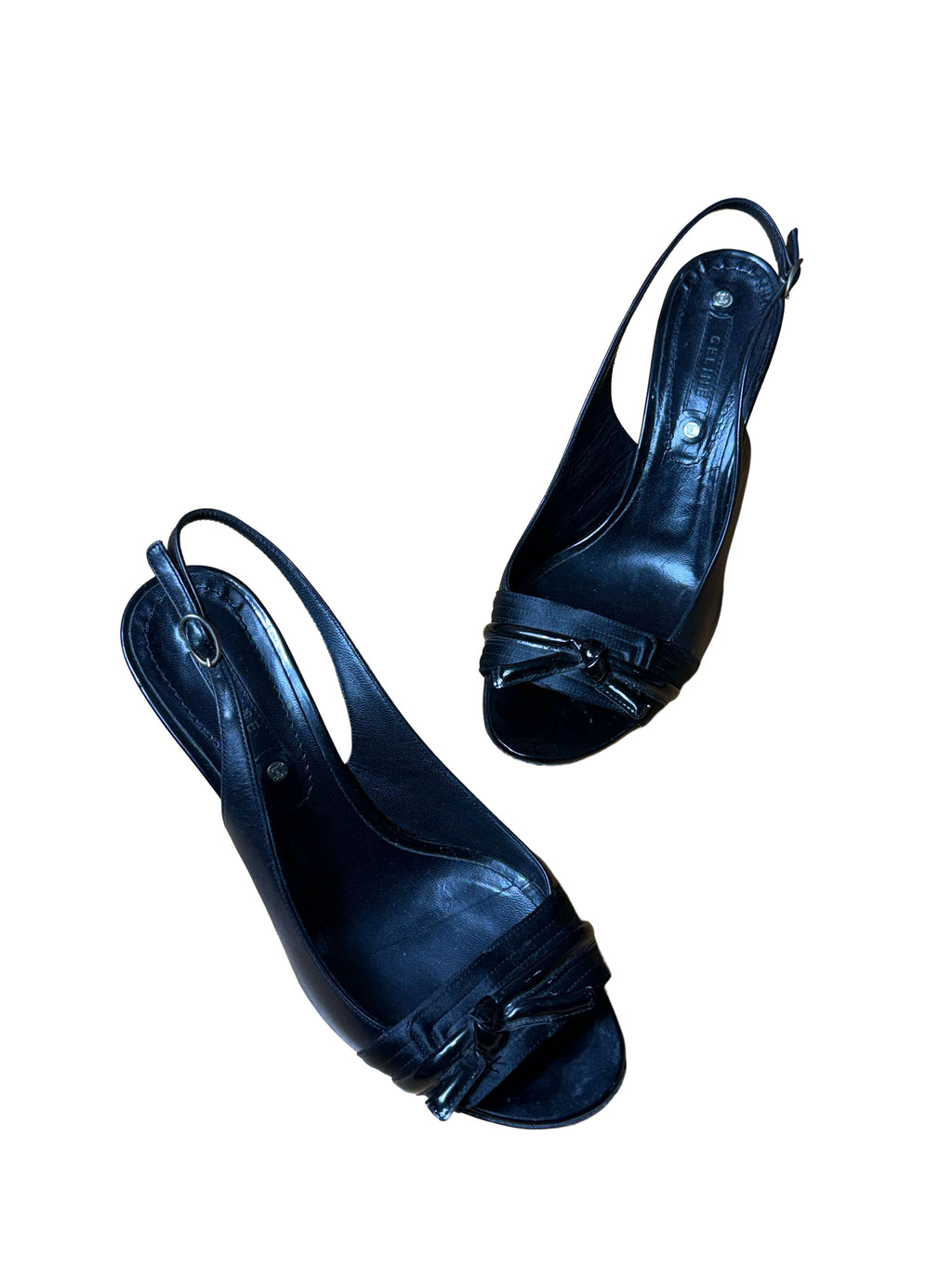 Celine Leather Patent Slingback Heels