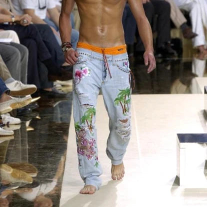 Dolce & Gabbana Spring 2005 Honolulu Embroidered Jeans