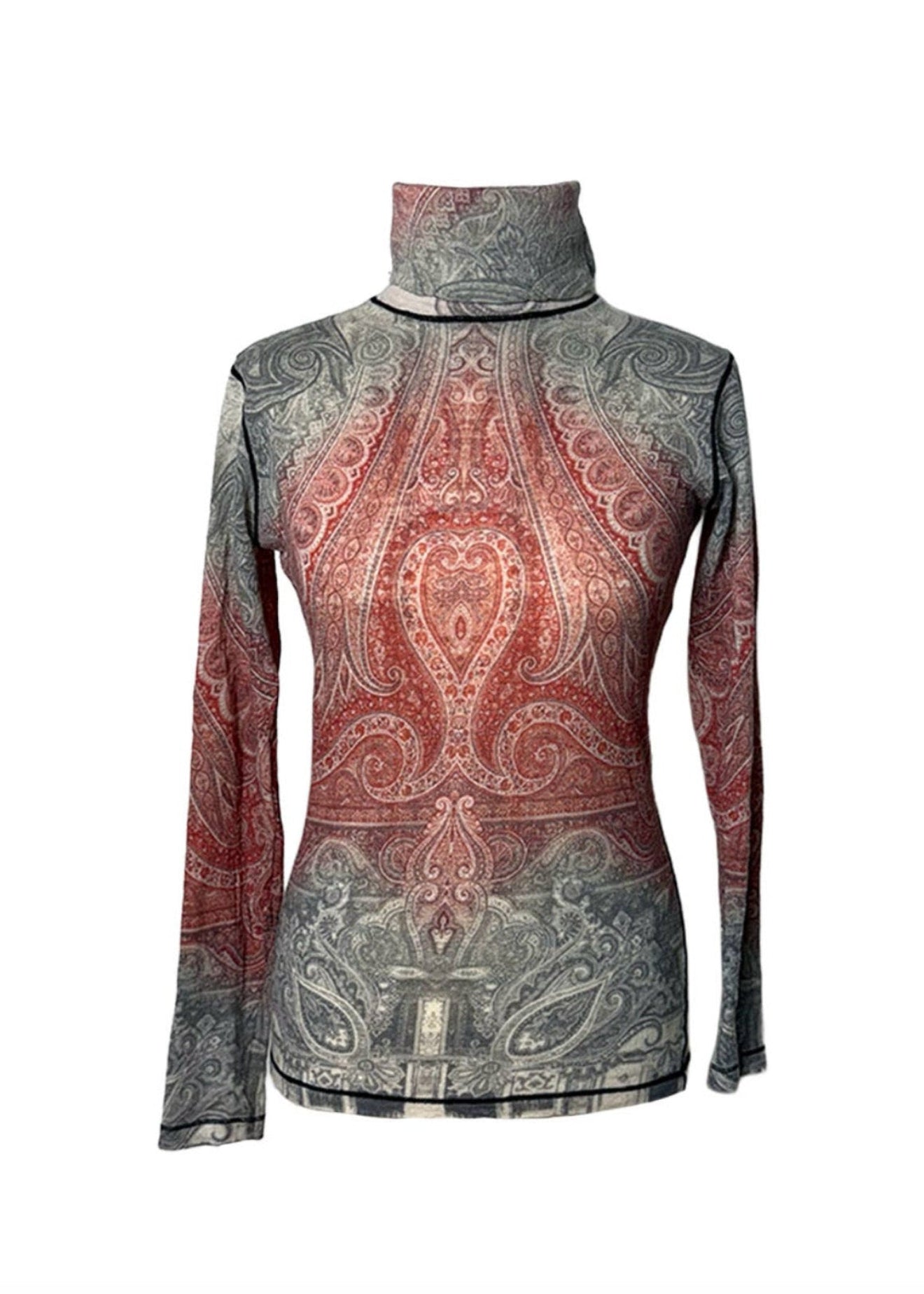 Jean Paul Gaultier Paisley Turtleneck Top