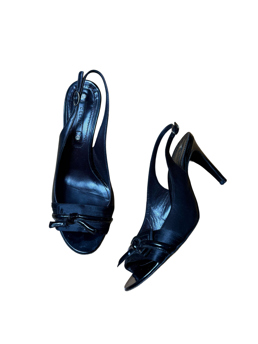 Celine Leather Patent Slingback Heels