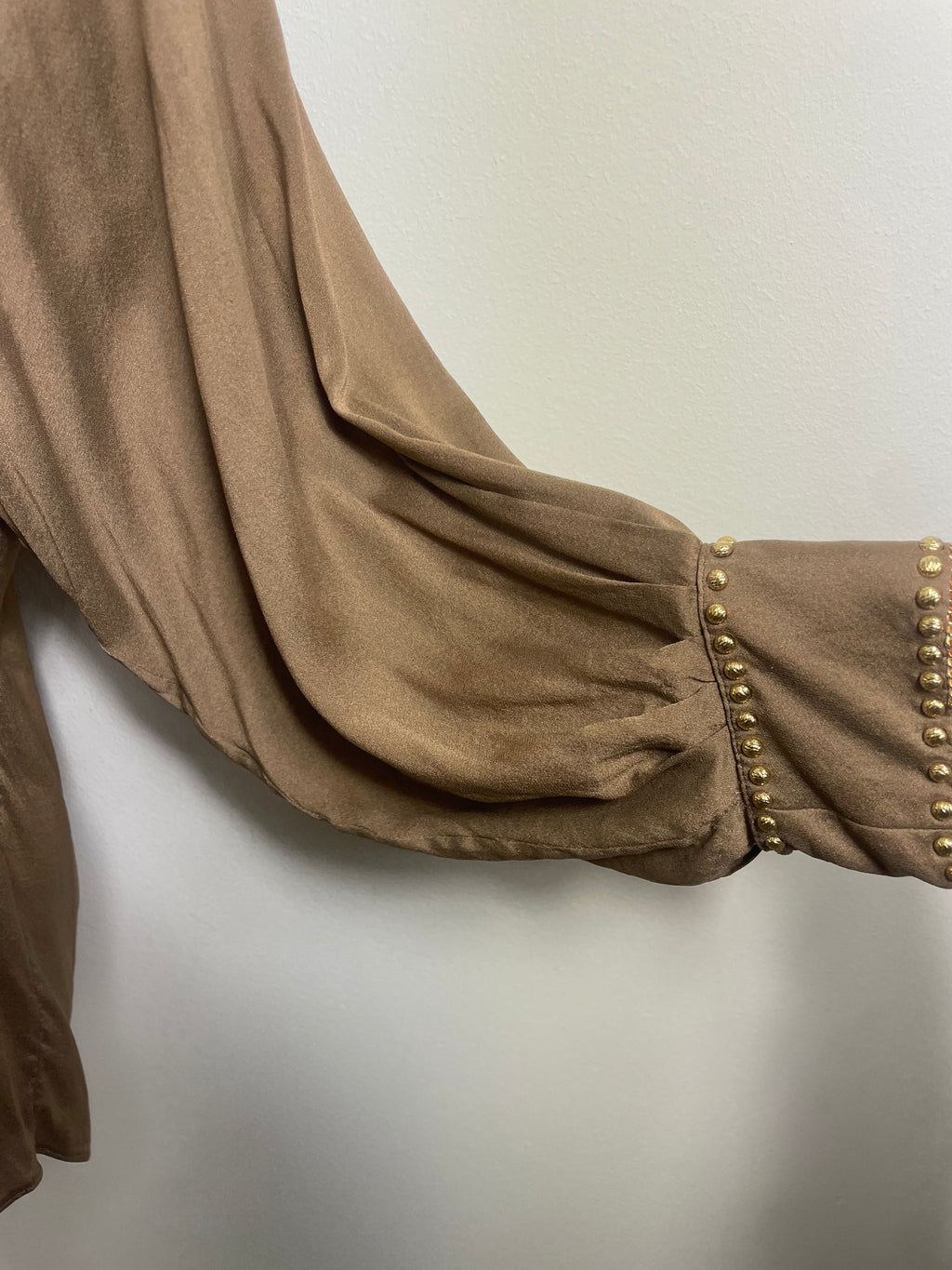 Anna Molinari Khaki Studded Blouse