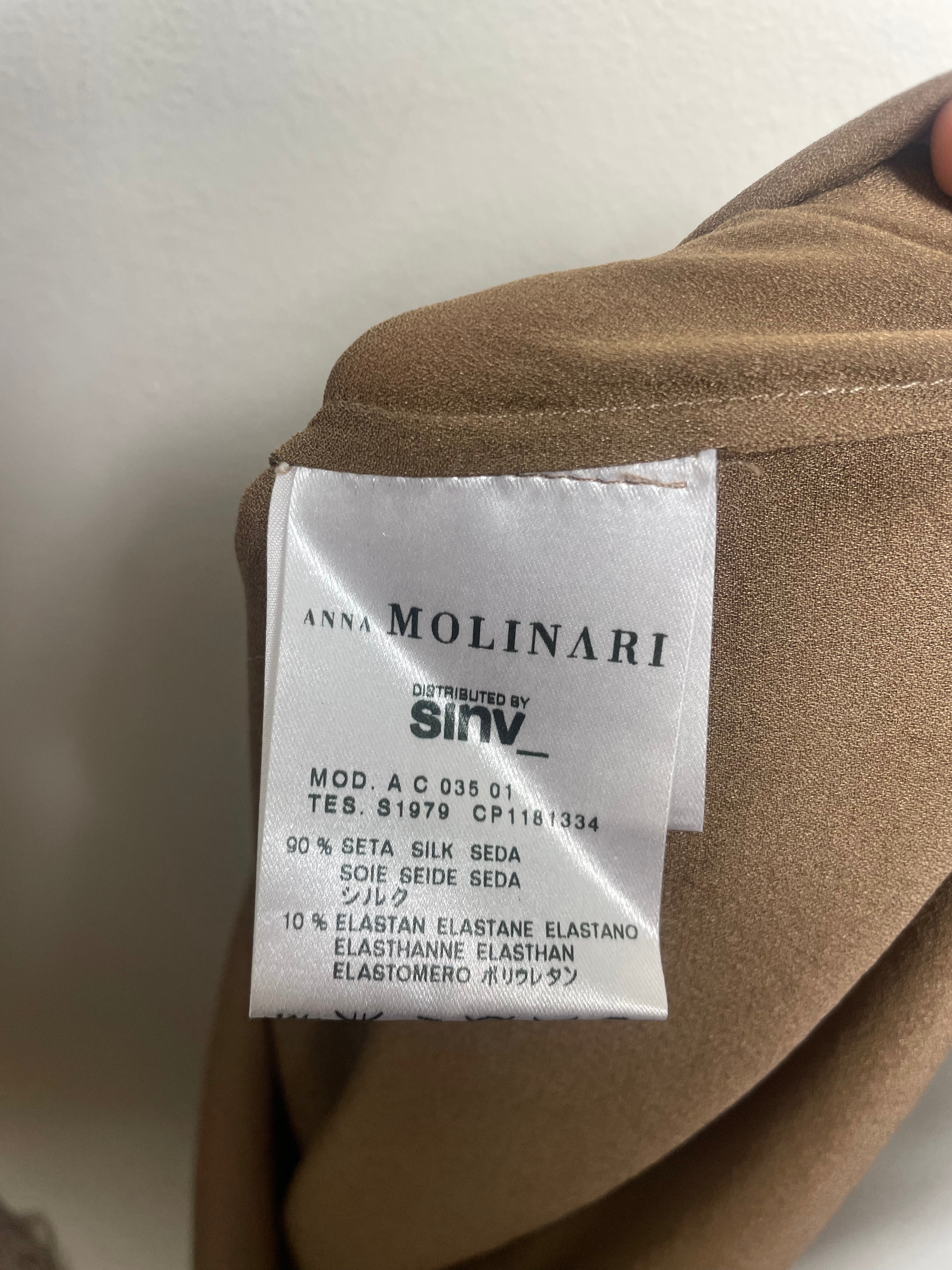 Anna Molinari Khaki Studded Blouse