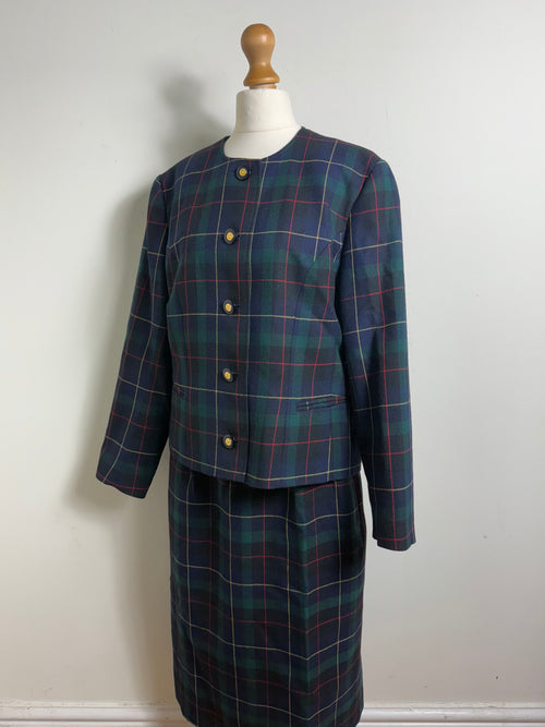 Avoca Collection Ireland Vintage Pure Wool Tartan Skirt Set