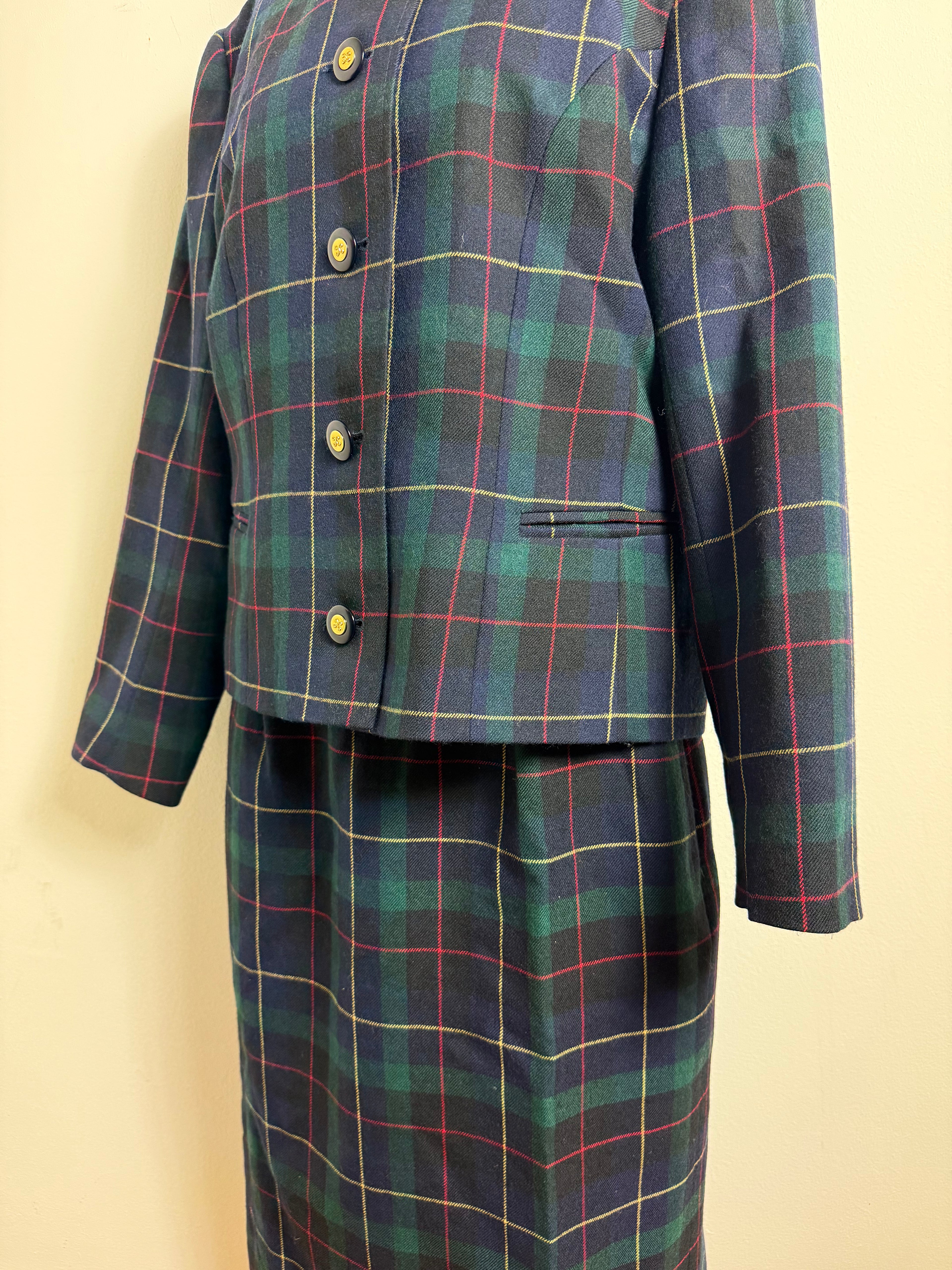 Avoca Collection Ireland Vintage Pure Wool Tartan Skirt Set