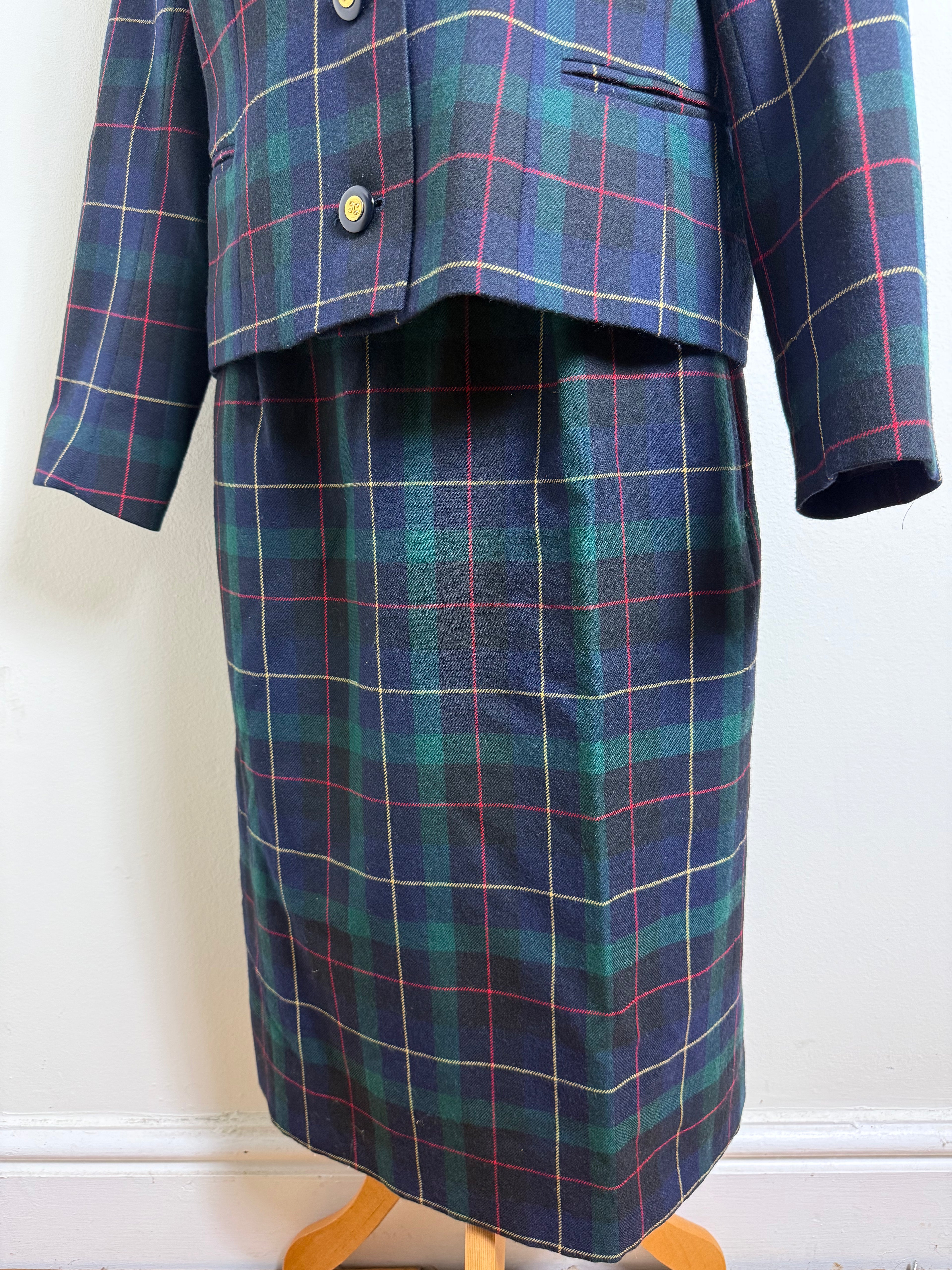 Avoca Collection Ireland Vintage Pure Wool Tartan Skirt Set