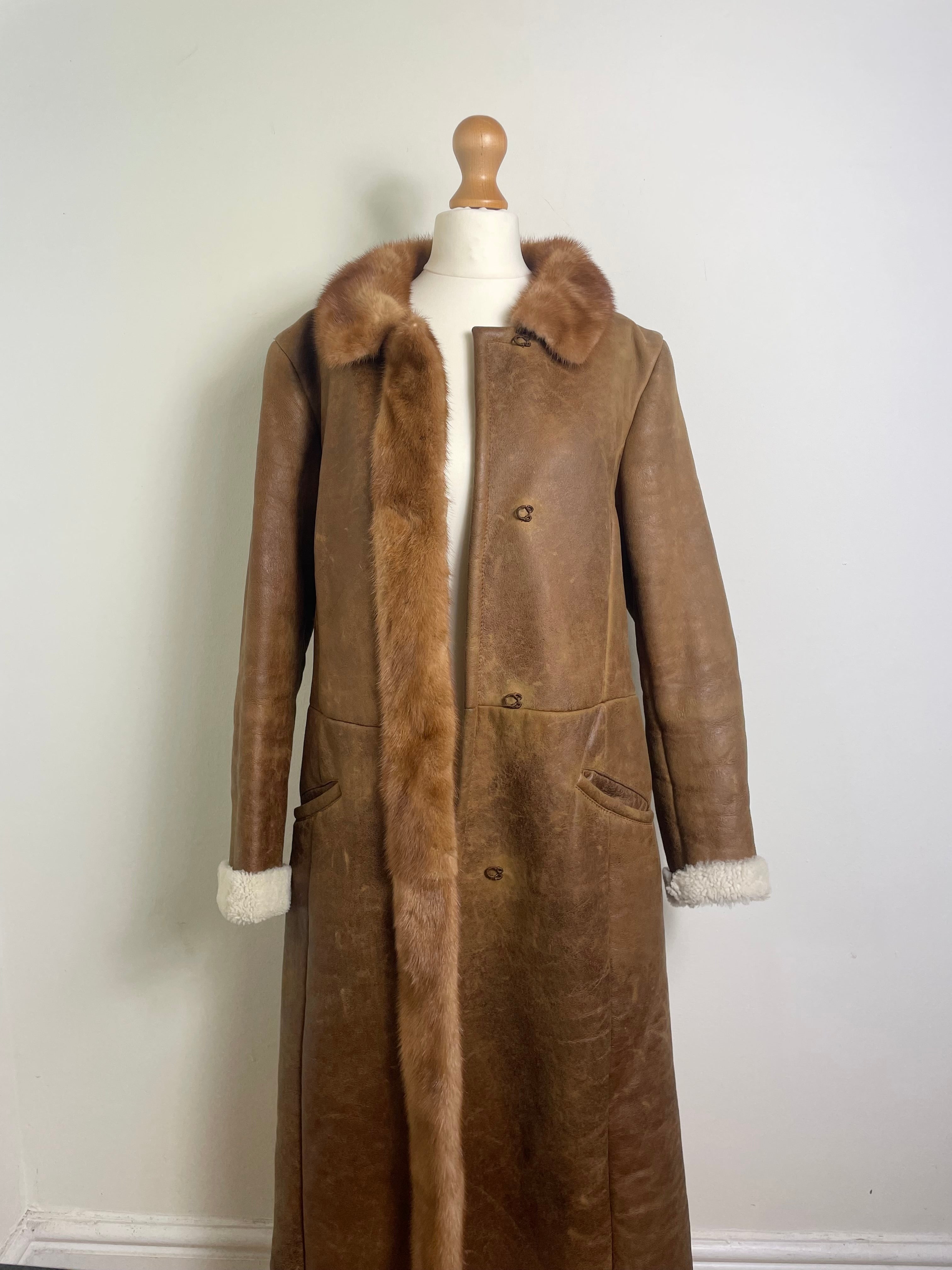Prada Fall 2004 Vintage Sheepskin Coat with Mink Fur Trims
