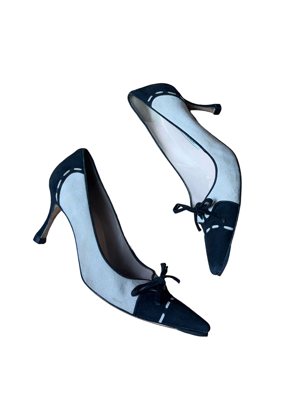 Manolo Blahnik Suede Bow Pumps