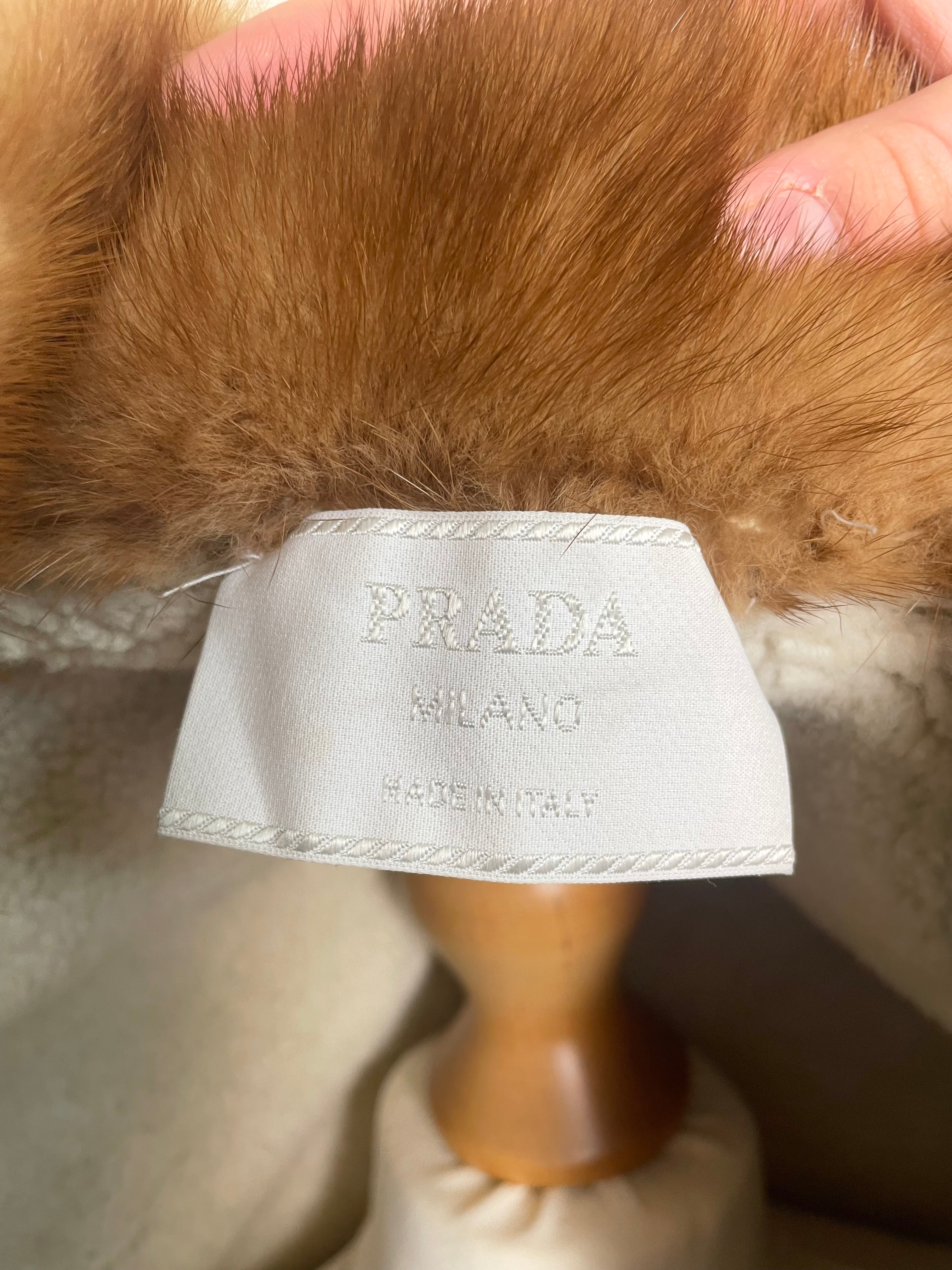 Prada Fall 2004 Vintage Sheepskin Coat with Mink Fur Trims