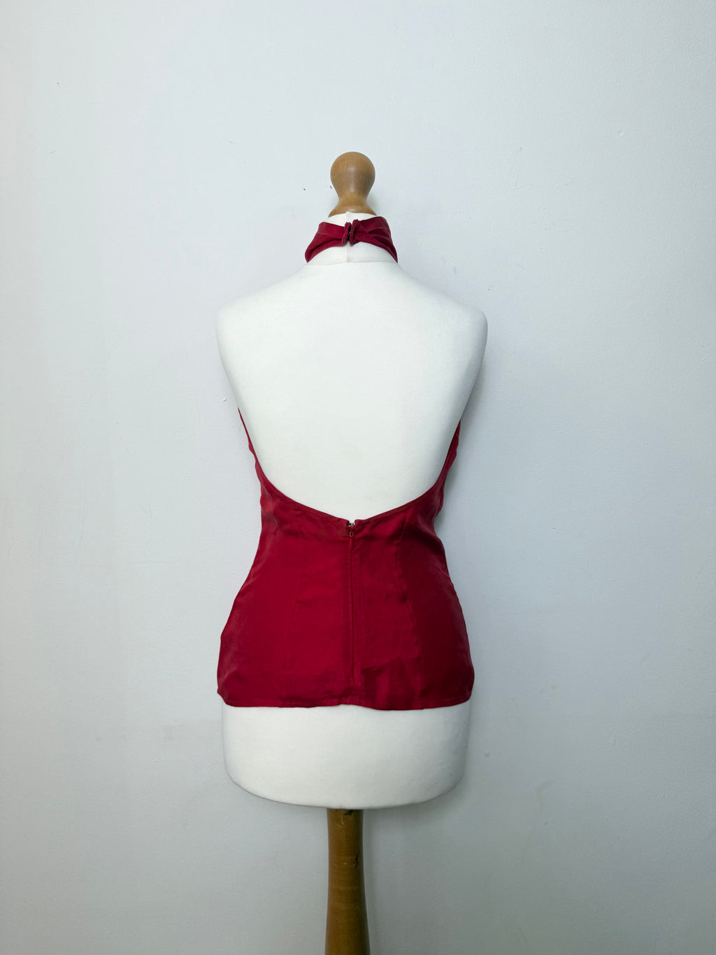 Dsqaured2 2000's Red Halter-neck Backless Satin Top