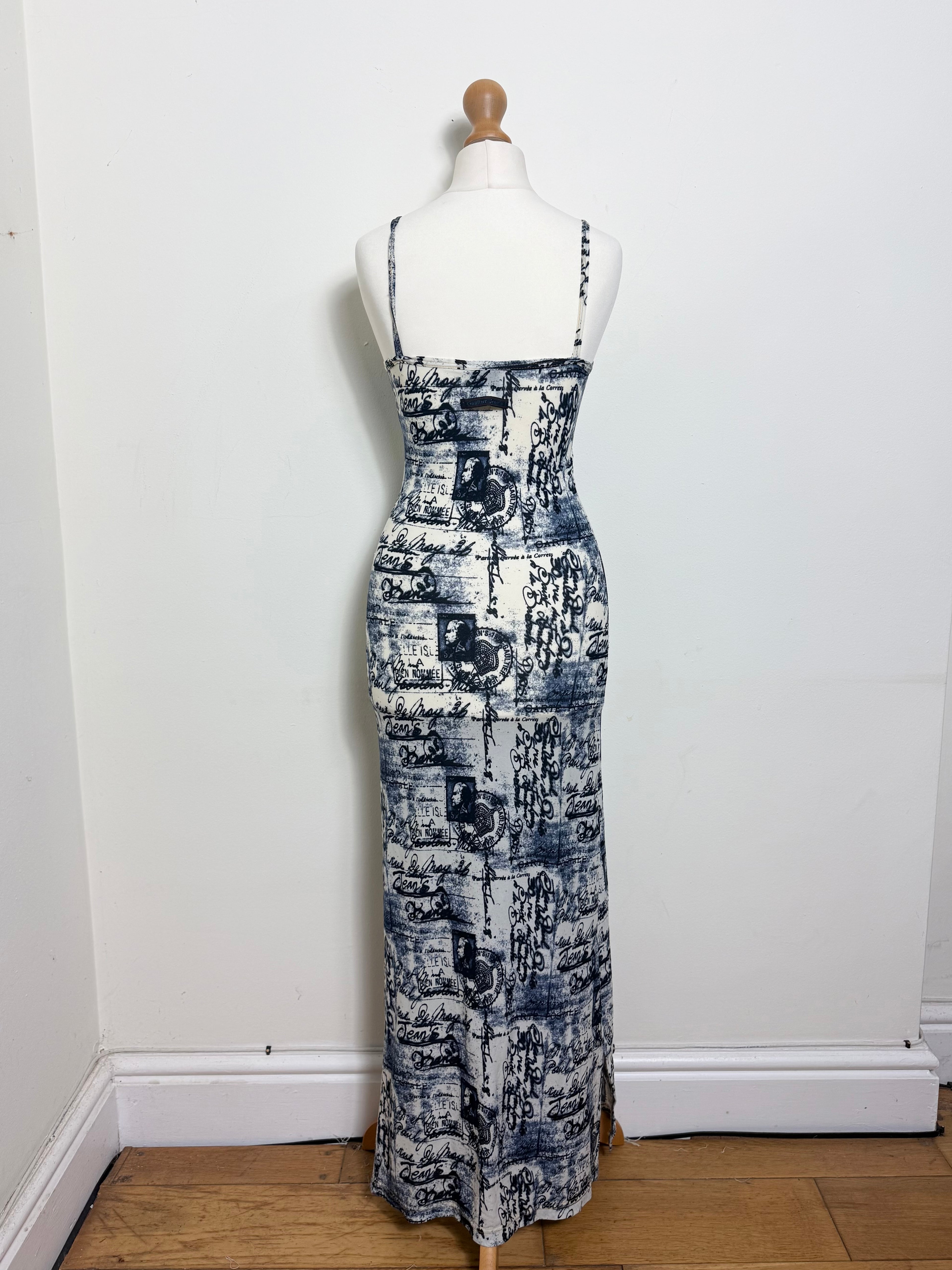 Jean Paul Gaultier 90's Postcard Print Maxi Dress