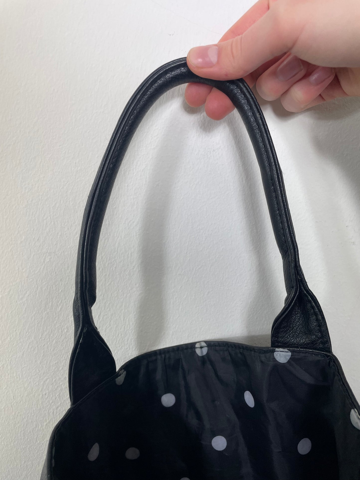 Black Faux Leather Thierry Mugler Shopper Tote Bag