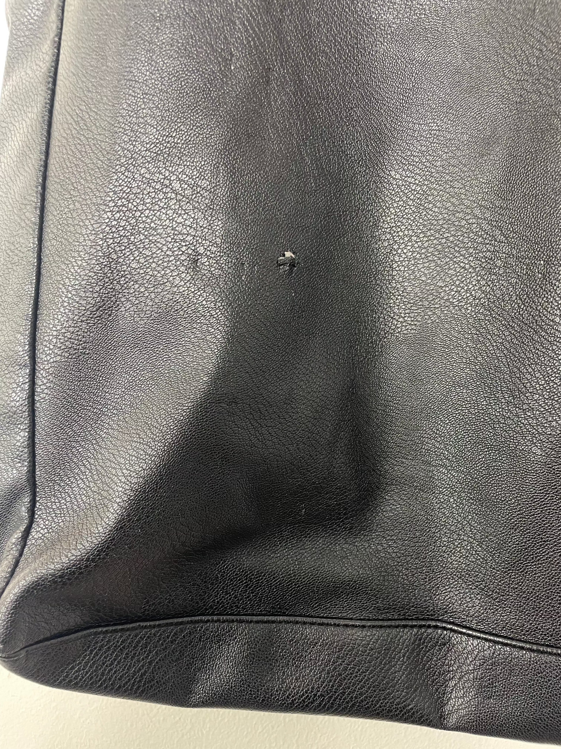 Black Faux Leather Thierry Mugler Shopper Tote Bag